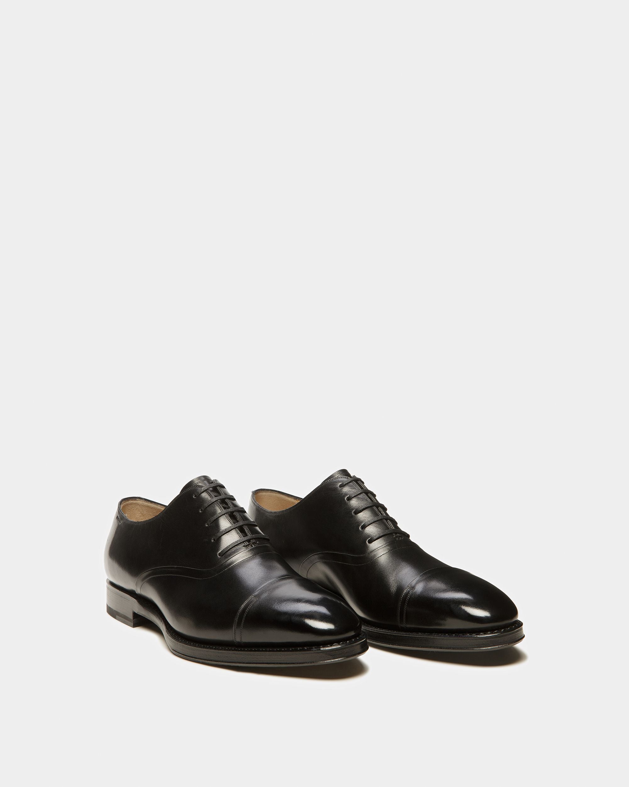 Selby | Men's Oxford Shoes | Black Leather | Still Life 3/4 Front