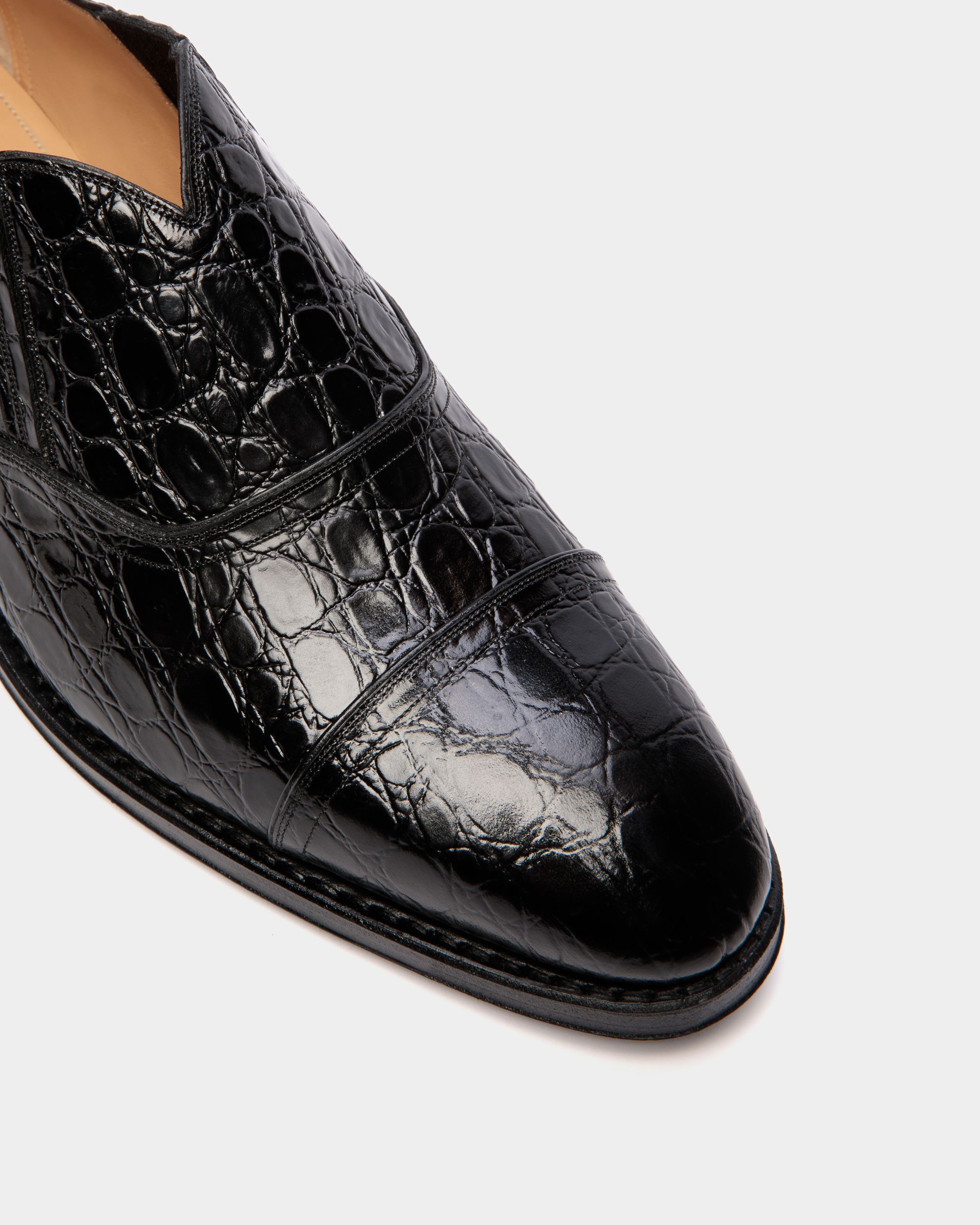 Scribe | Men's Loafer in Black Printed Leather | Bally | Still Life Detail