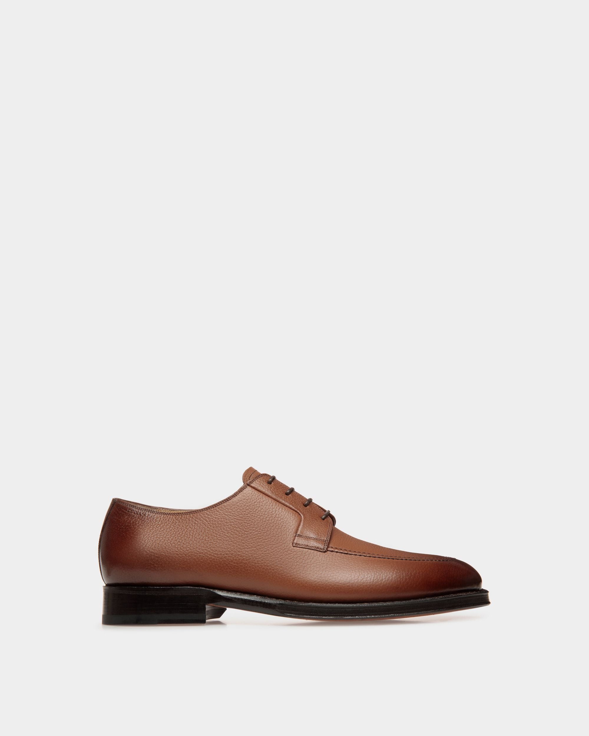 Schoenen | Men's Derby in Brown Embossed Leather | Bally | Still Life Side