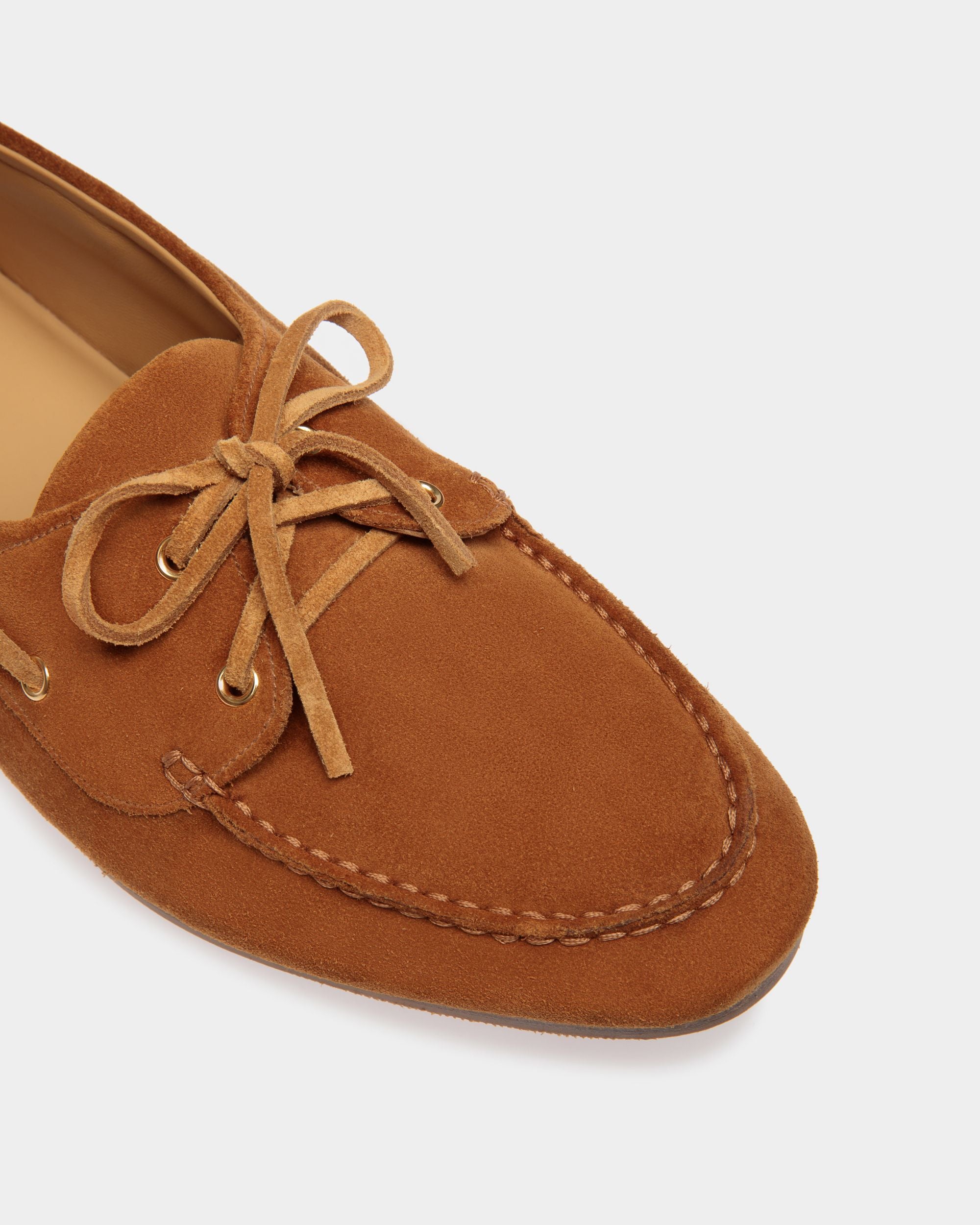 Plume | Men's Moccasin in Brown Suede| Bally | Still Life Detail