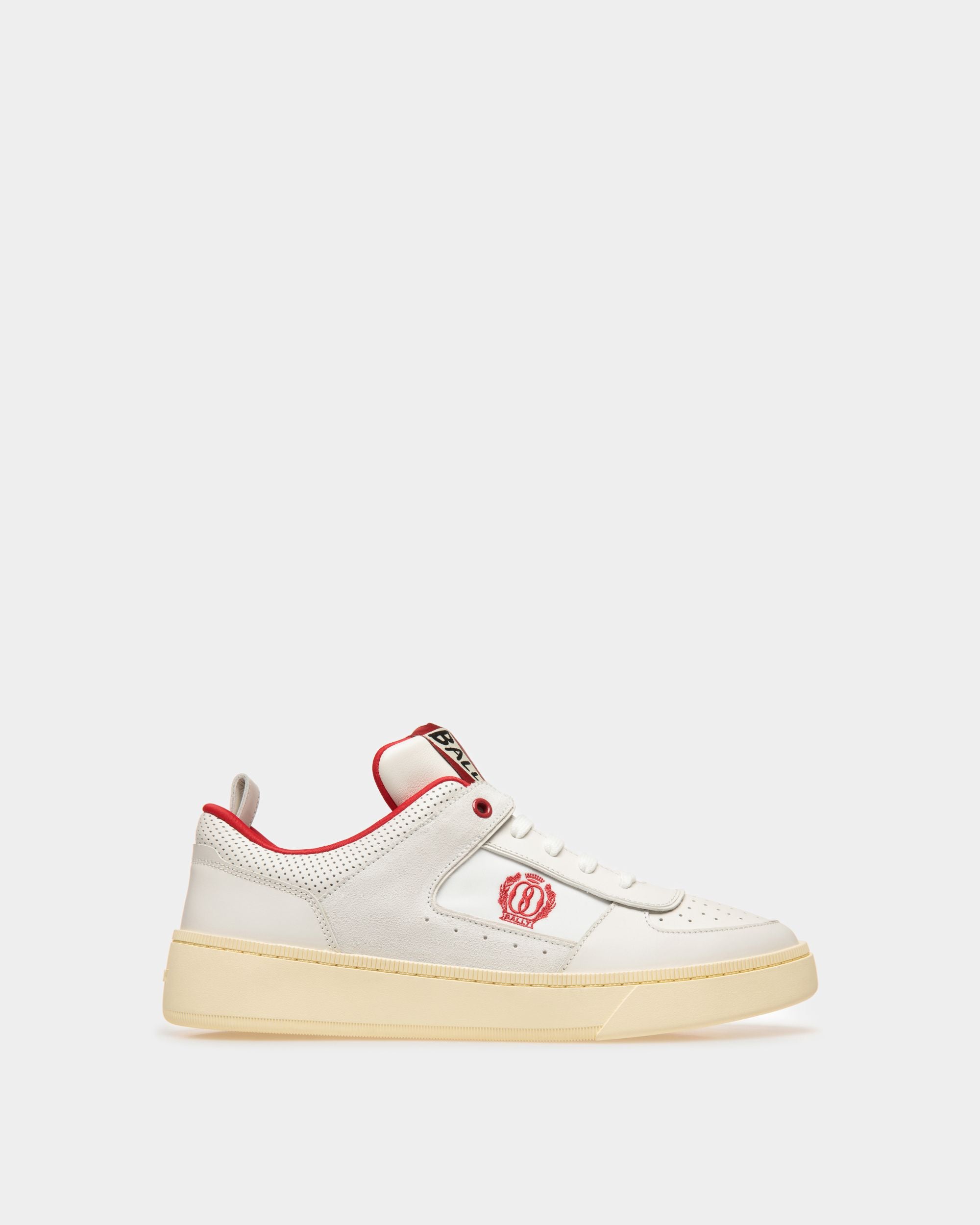 Men's Raise Sneakers In White Leather | Bally | Still Life Side