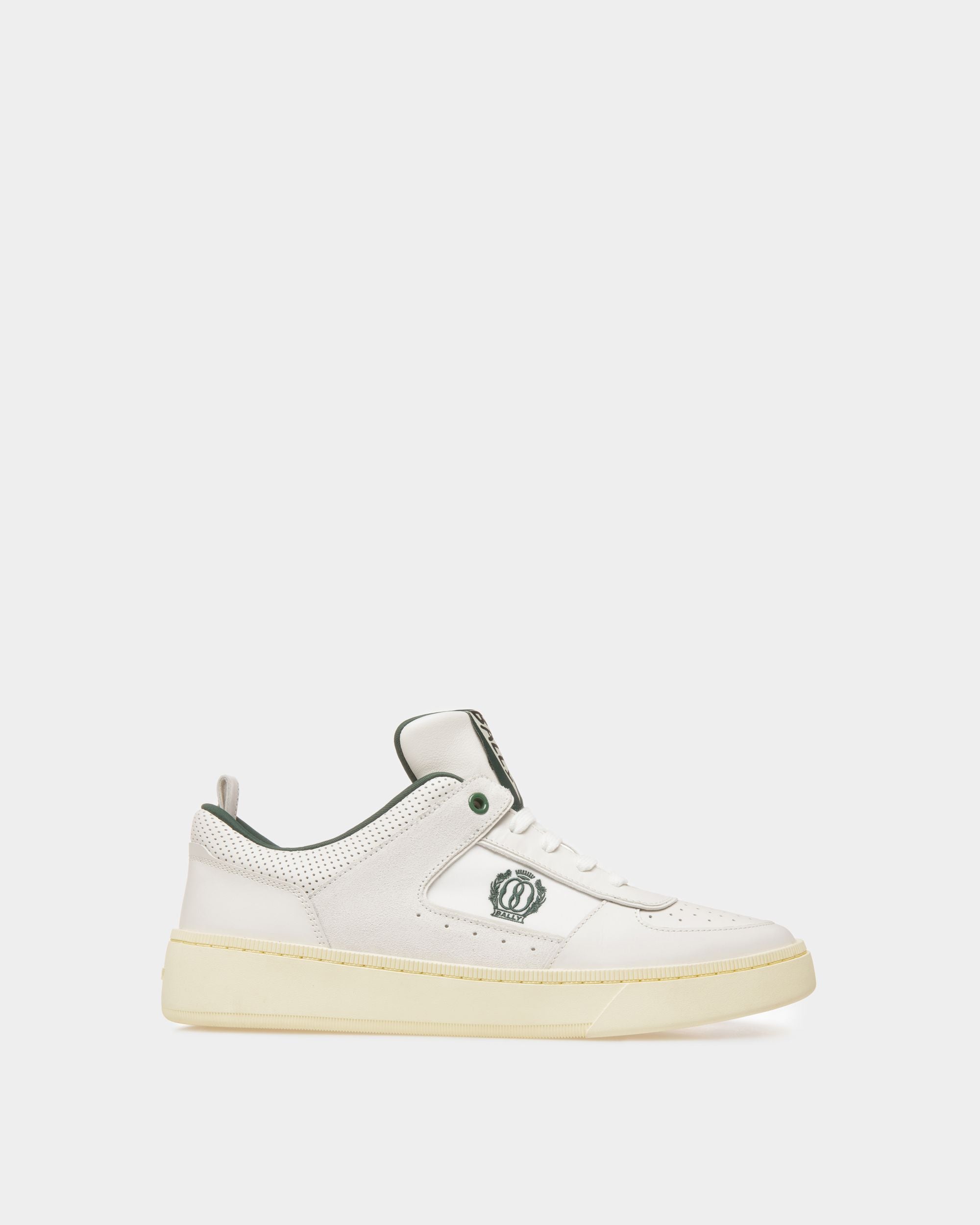 Men's Raise Sneakers In White Leather | Bally | Still Life Side