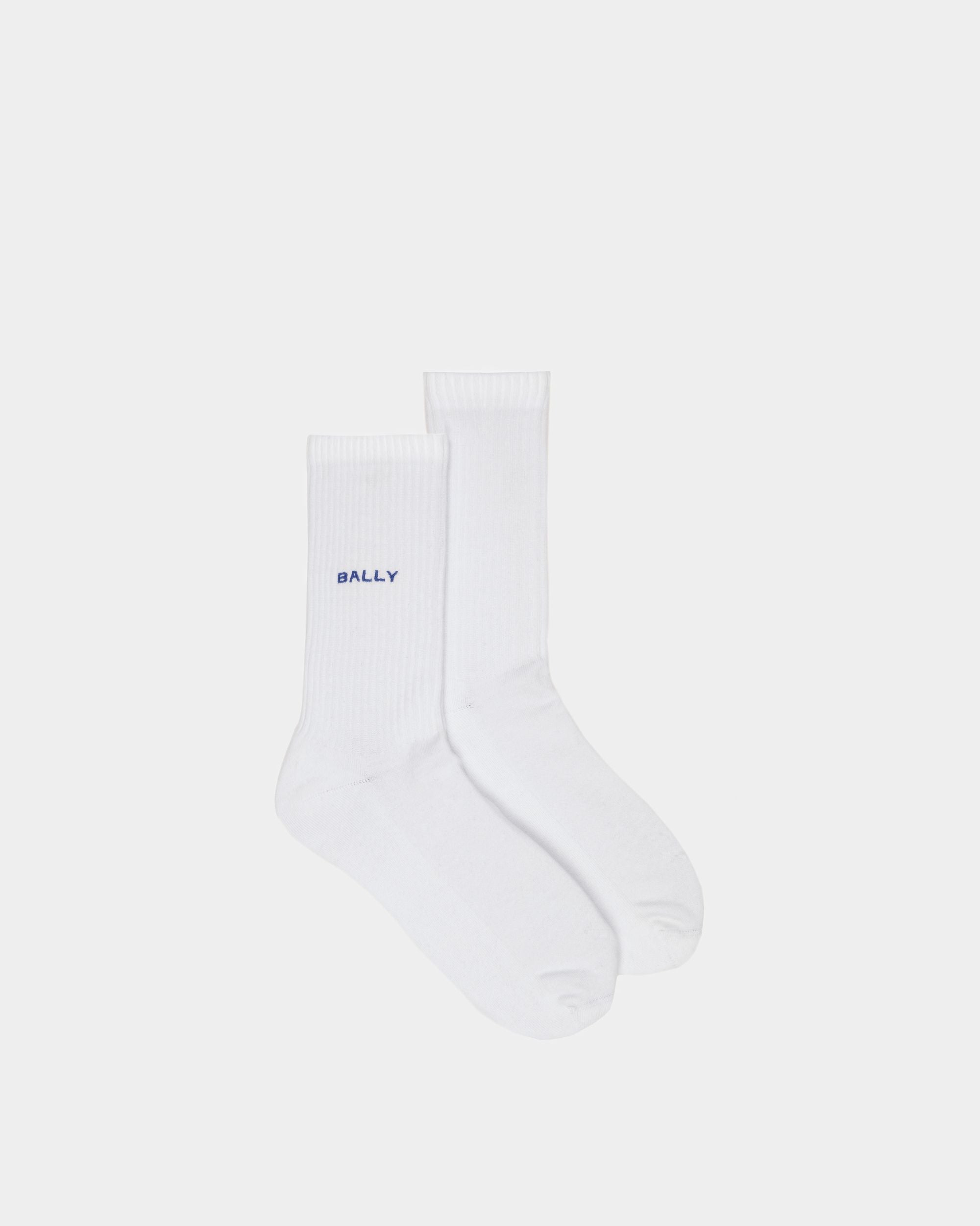 Men's Socks In White Cotton | Bally | Still Life Top