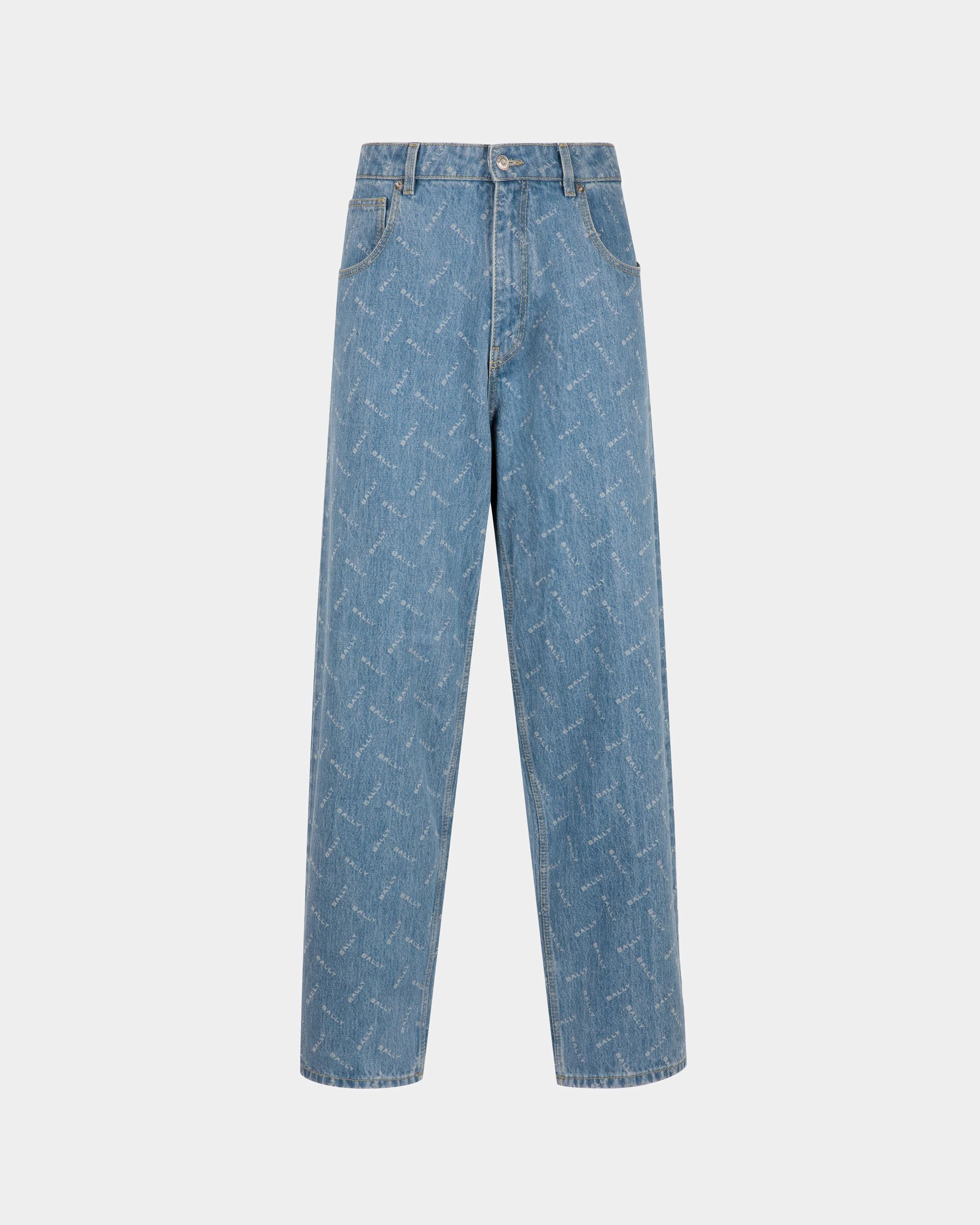 Men's Denim Pants in Light Blue Cotton | Bally | Still Life Front