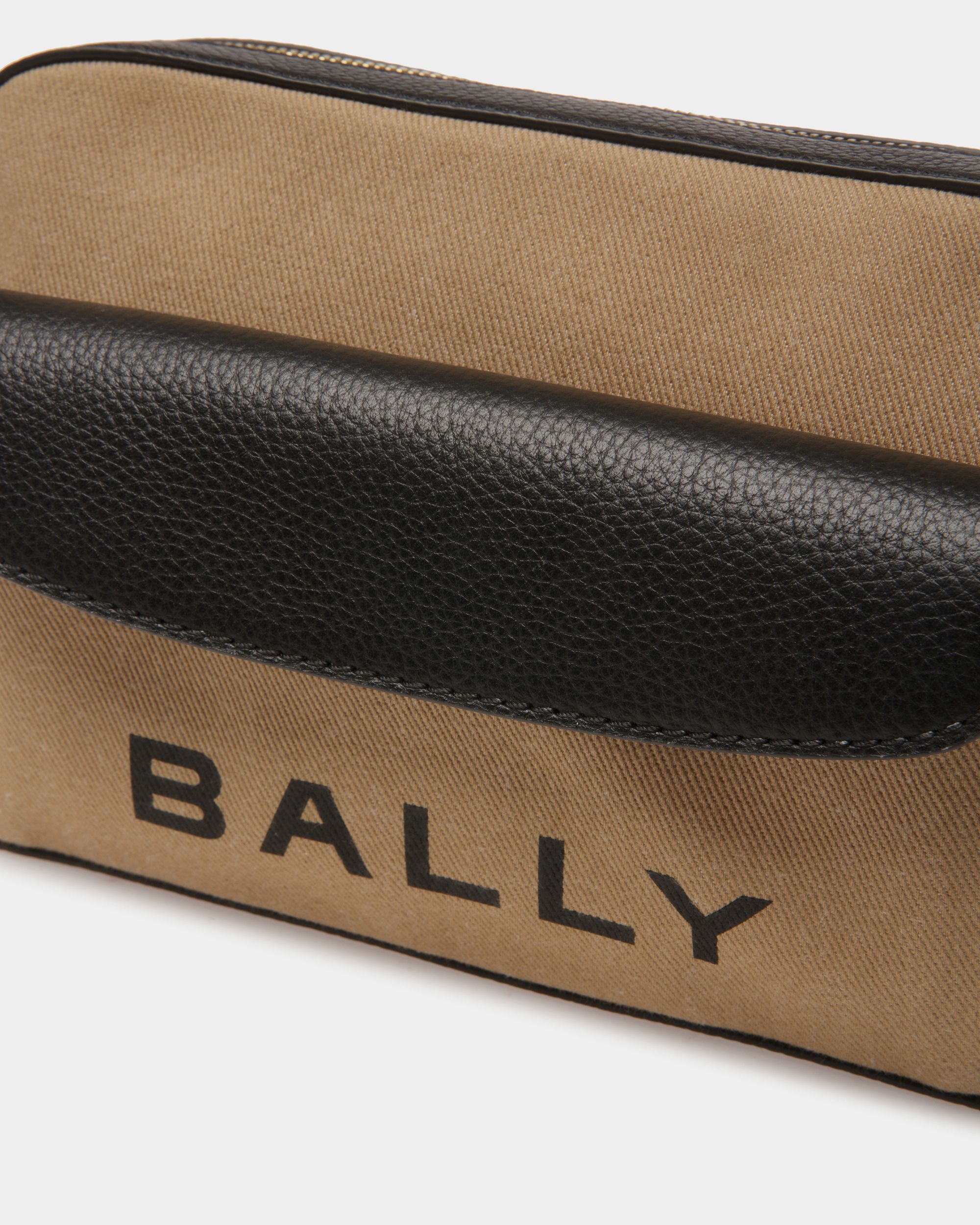 Bar Daniel | Women's Crossbody Bag | Sand And Black Fabric | Bally | Still Life Detail