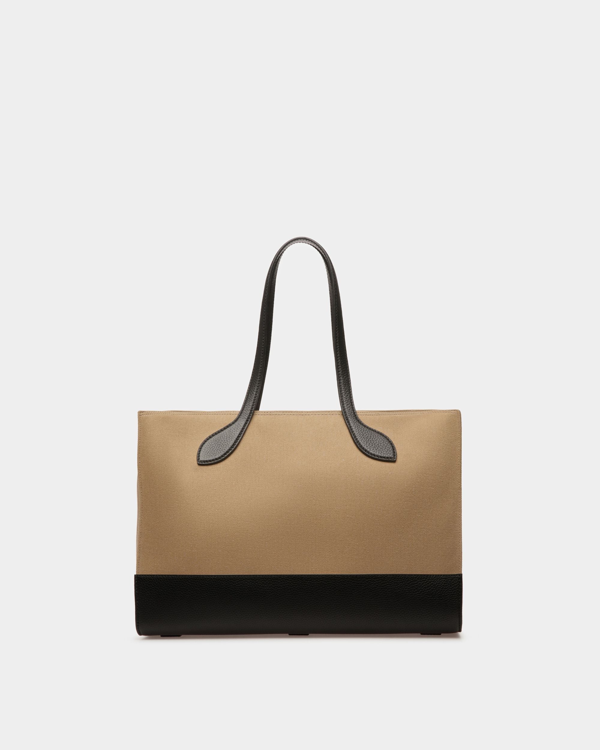 Keep On Ew | Women's Tote Bag | Sand And Black Fabric | Bally | Still Life Back