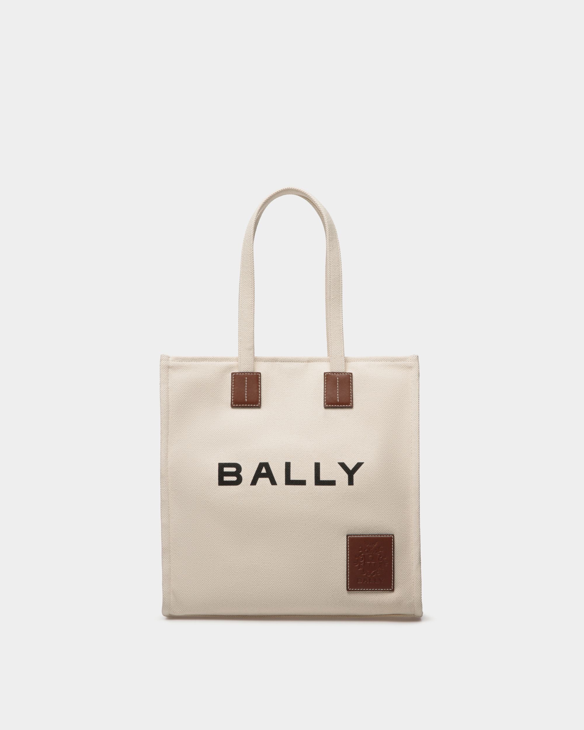 Akelei | Women's Tote Bag in Neutral Canvas | Bally | Still Life Front