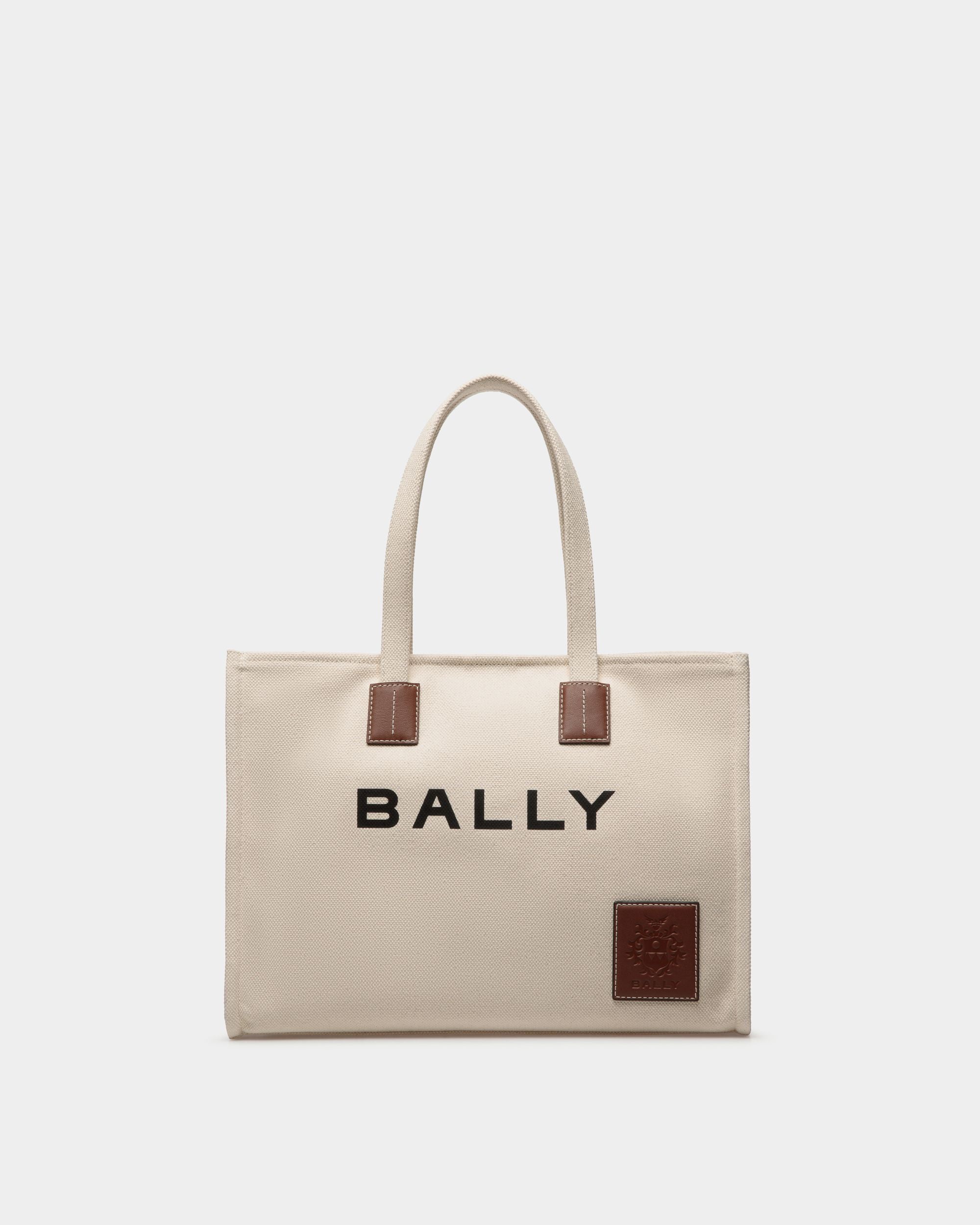 Akelei | Women's Tote Bag in Neutral Canvas | Bally | Still Life Front