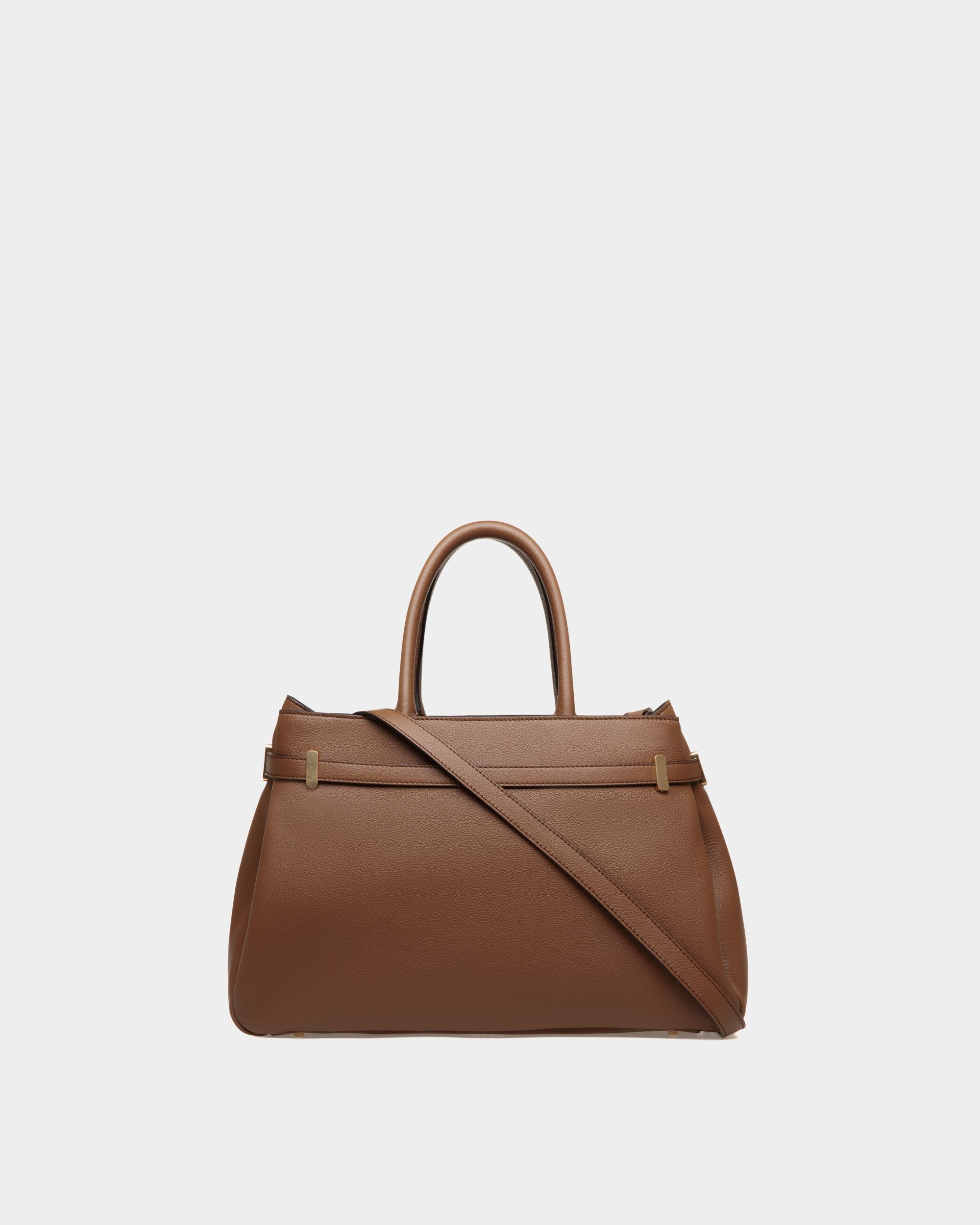 Carriage | Women's Tote Bag in Brown Leather | Bally | Still Life Back