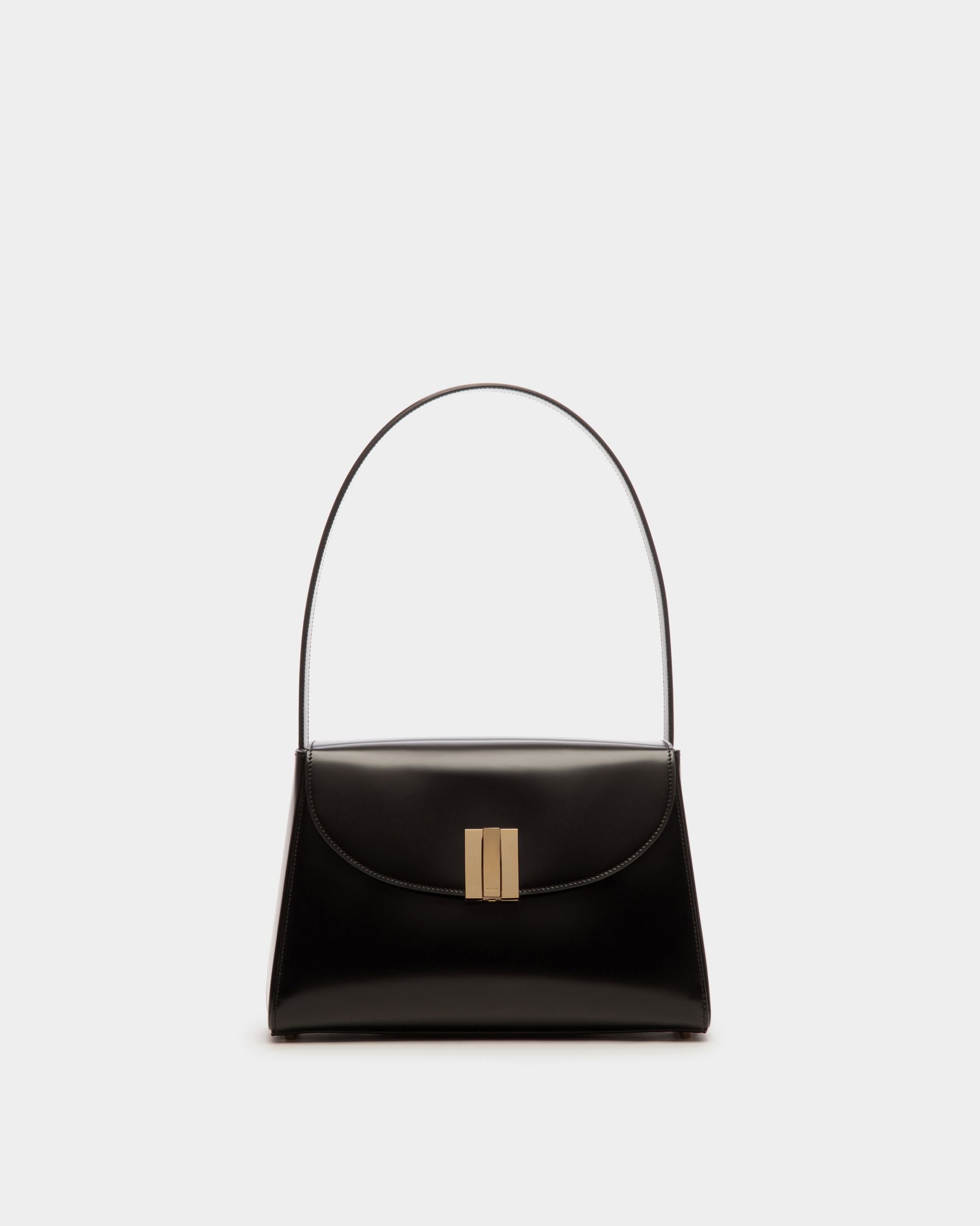 Women's Ollam Shoulder Bag in Black Brushed Leather | Bally | Still Life Front