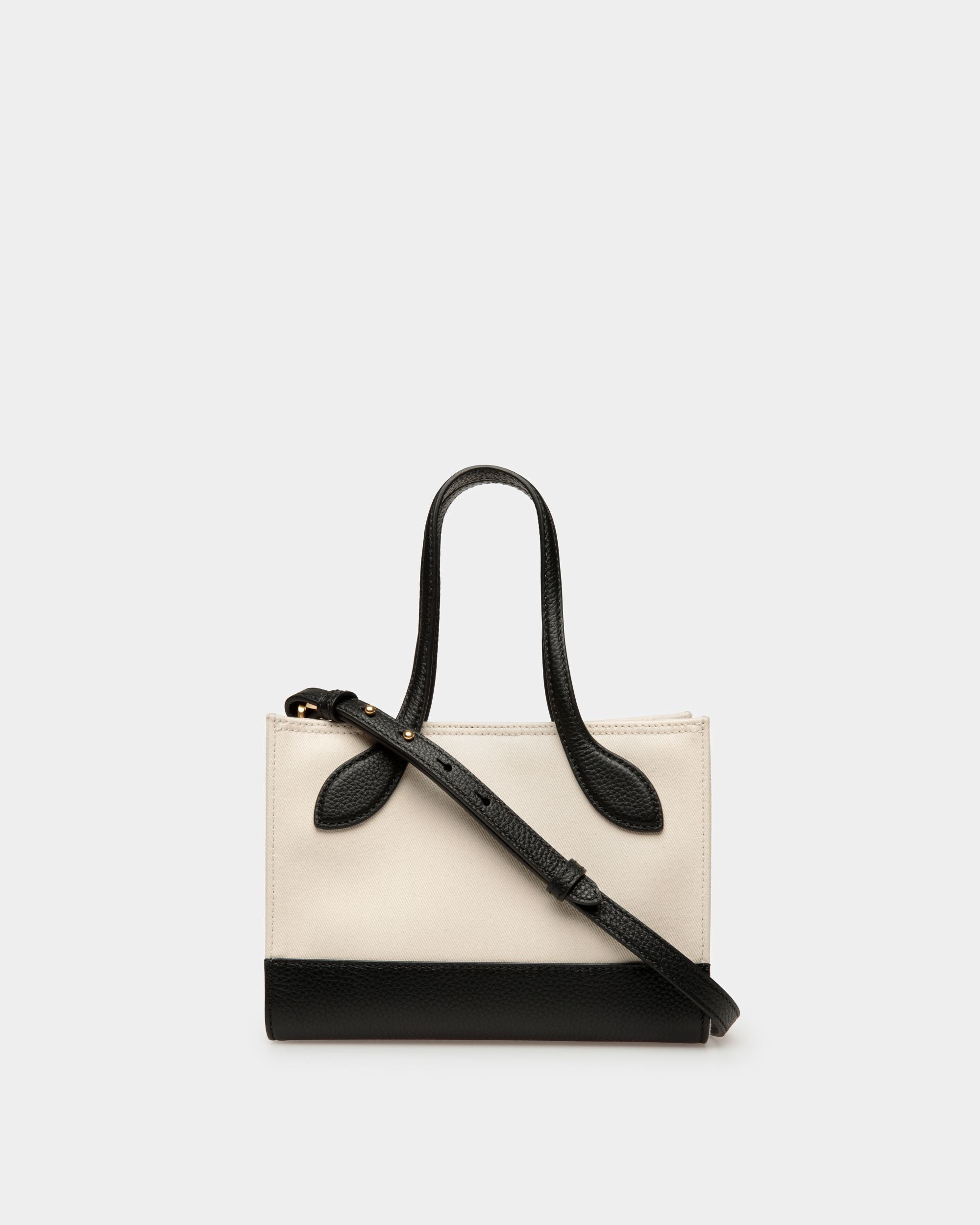 Keep On Extra Small | Women's Minibag | Natural And Black Fabric | Bally | Still Life Back