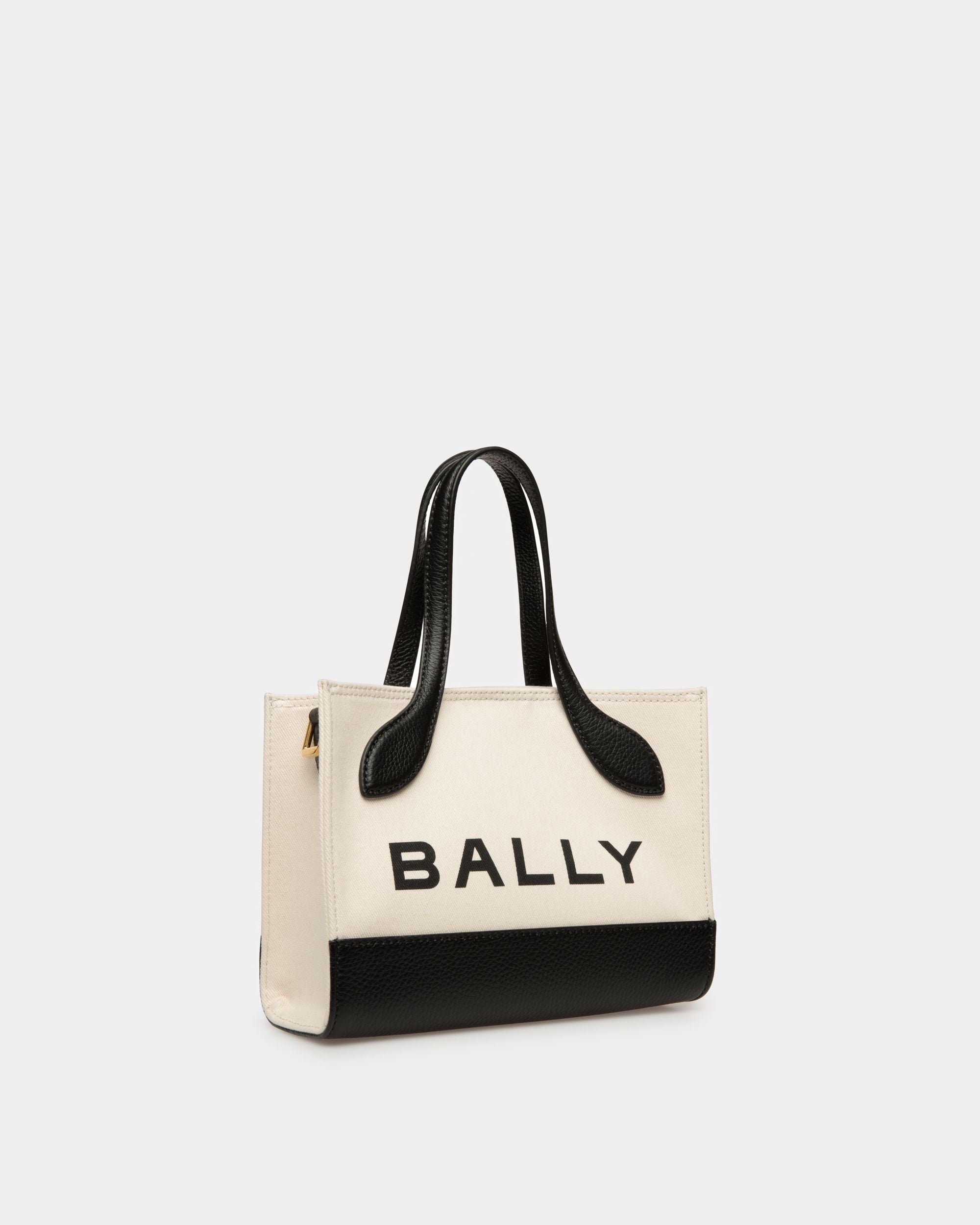 Keep On Extra Small | Women's Minibag | Natural And Black Fabric | Bally | Still Life 3/4 Front