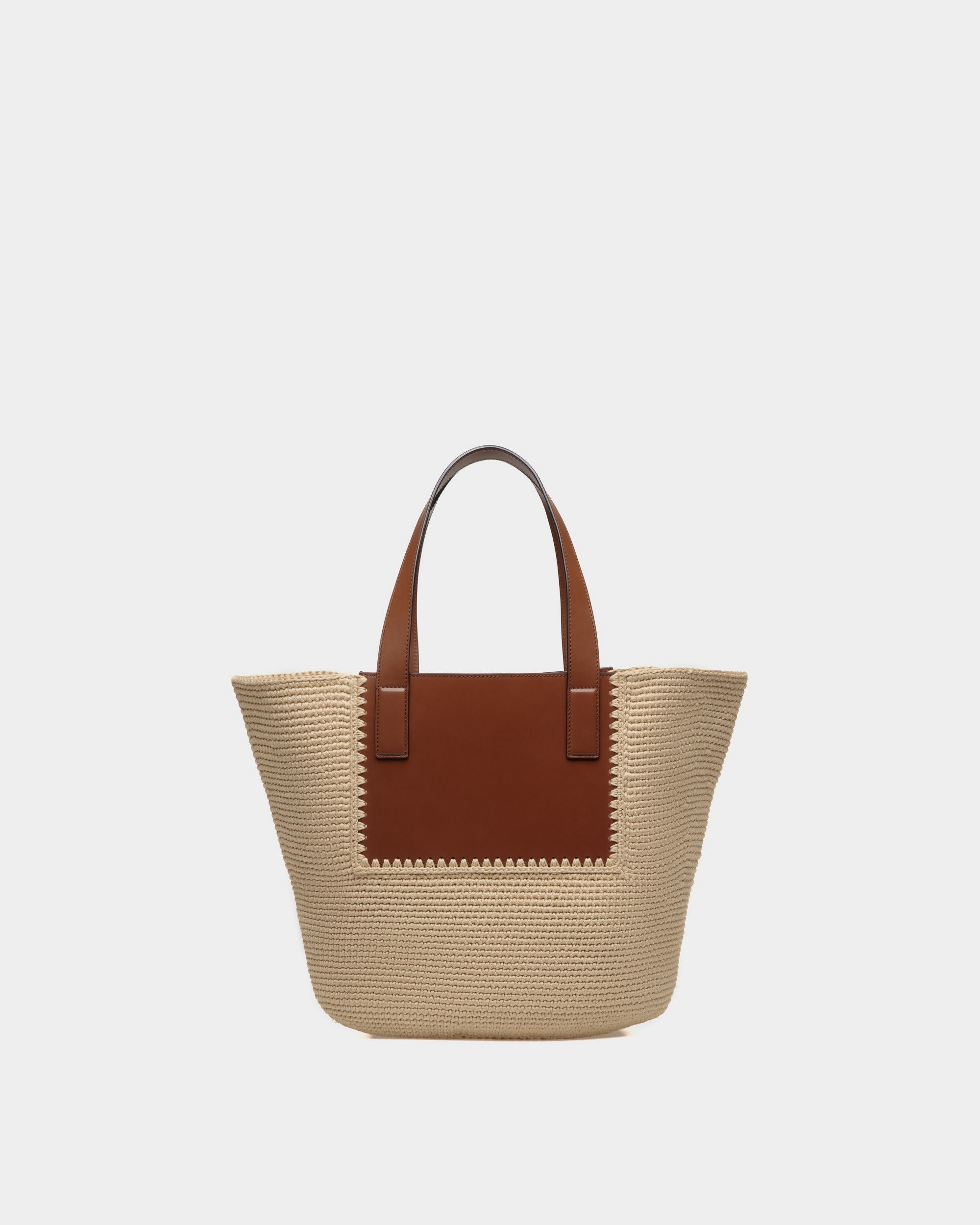 Lace | Women's Tote Bag in Neutral Cotton and Leather | Bally | Still Life Back