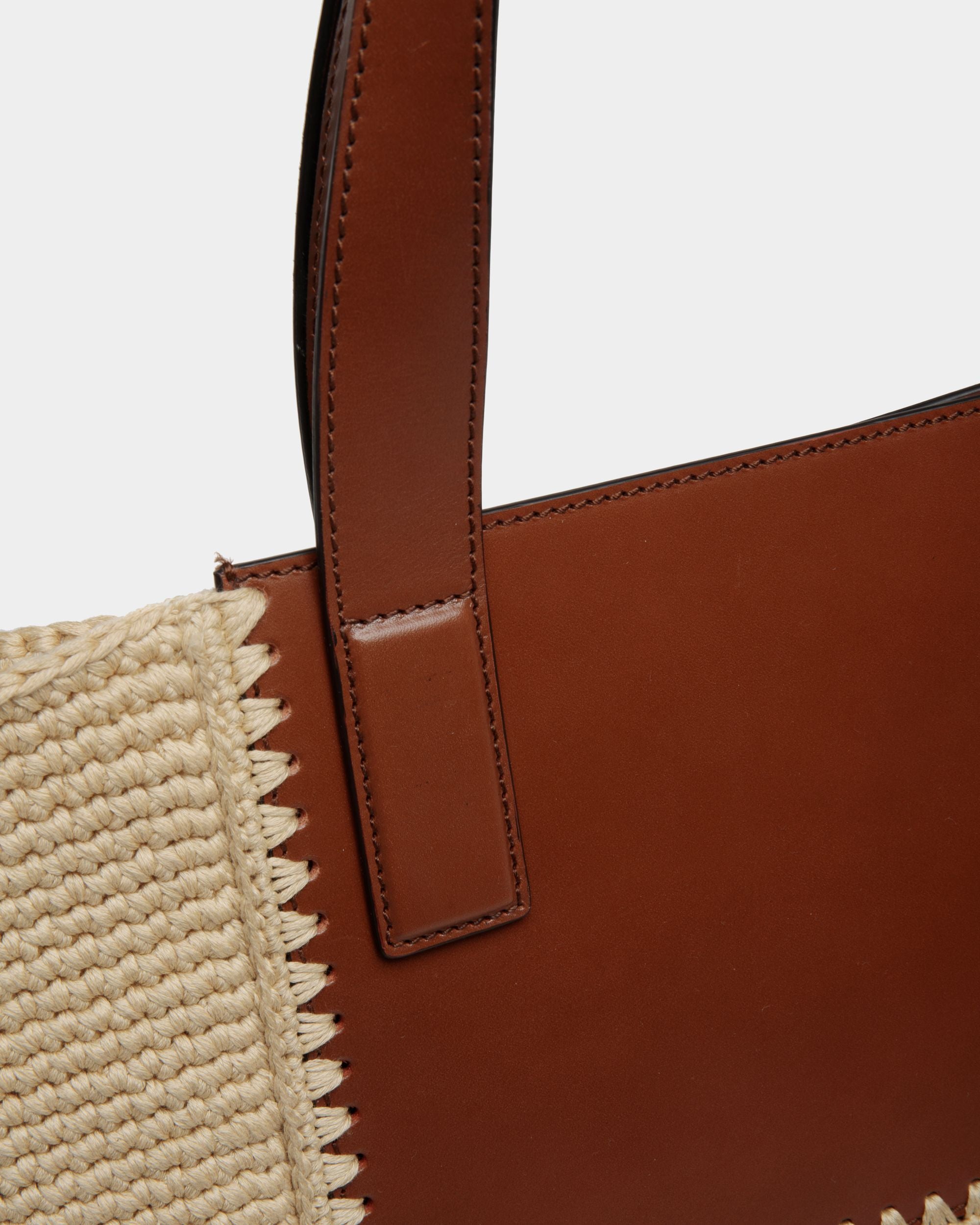 Lace | Women's Tote Bag in Neutral Cotton and Leather | Bally | Still Life Detail