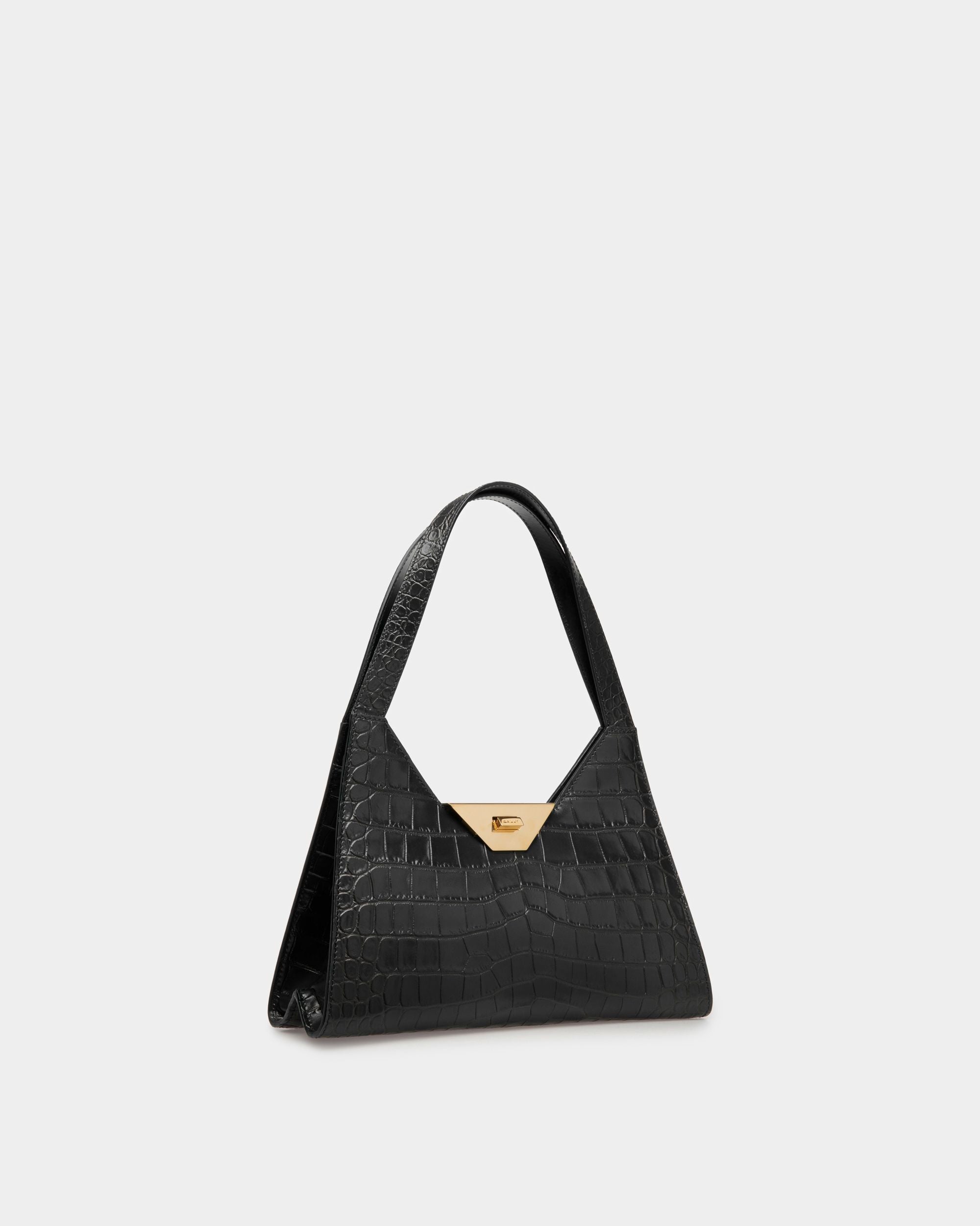 Trilliant Shoulder Bag | Women's Shoulder Bag | Black Leather | Bally | Still Life 3/4 Front