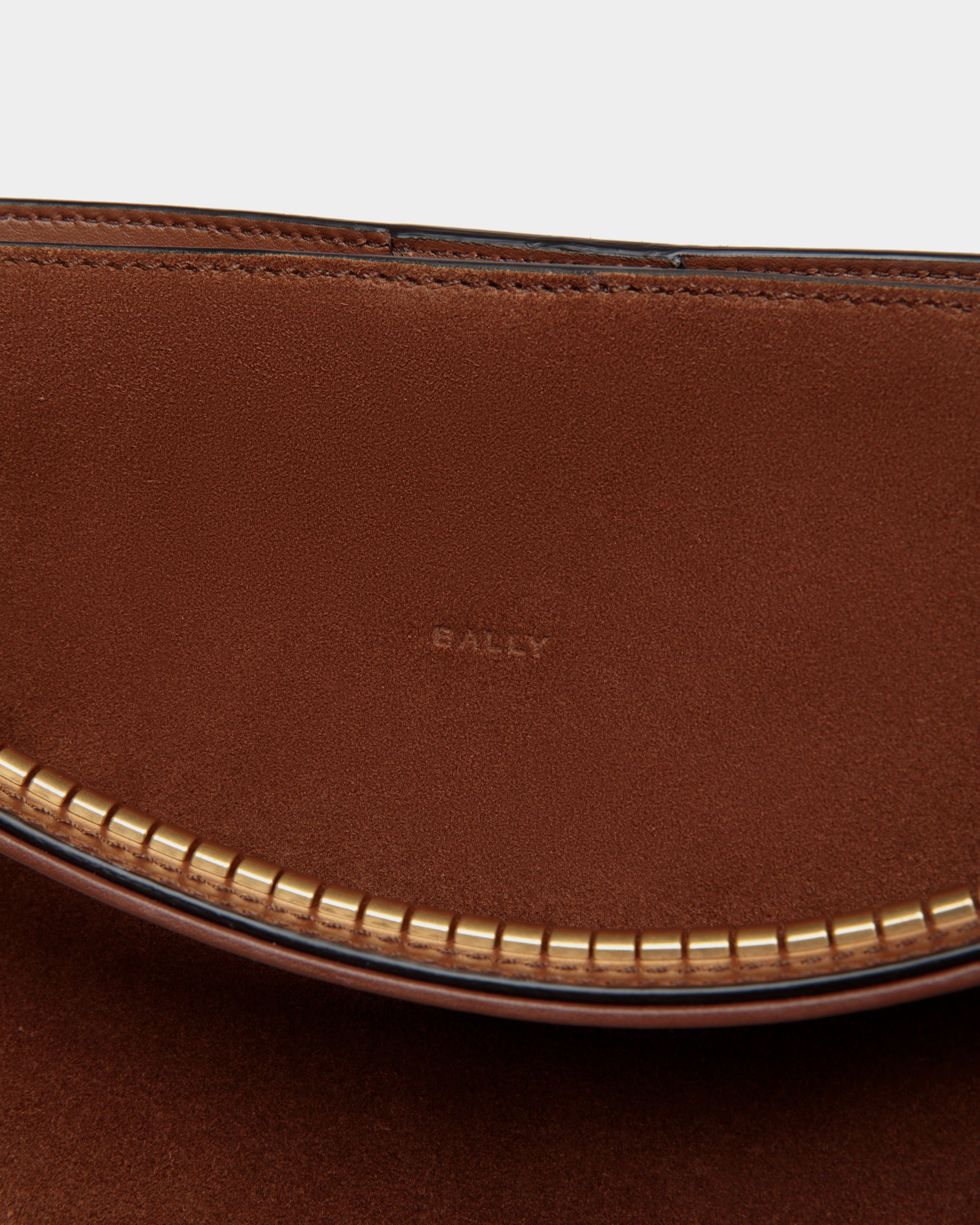 Arkle | Women's Hobo Bag in Brown Suede | Bally | Still Life Detail
