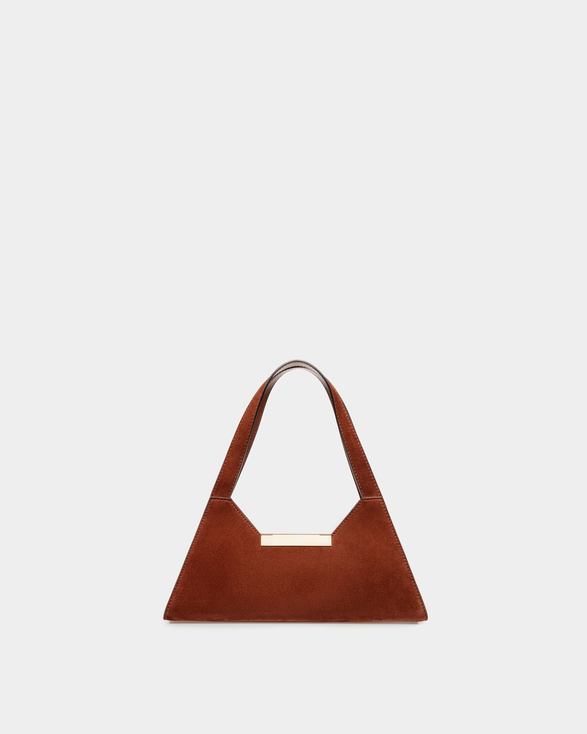 Trilliant Small Shoulder Bag | Women's Shoulder Bag | Brown Suede Leather | Bally | Still Life Back