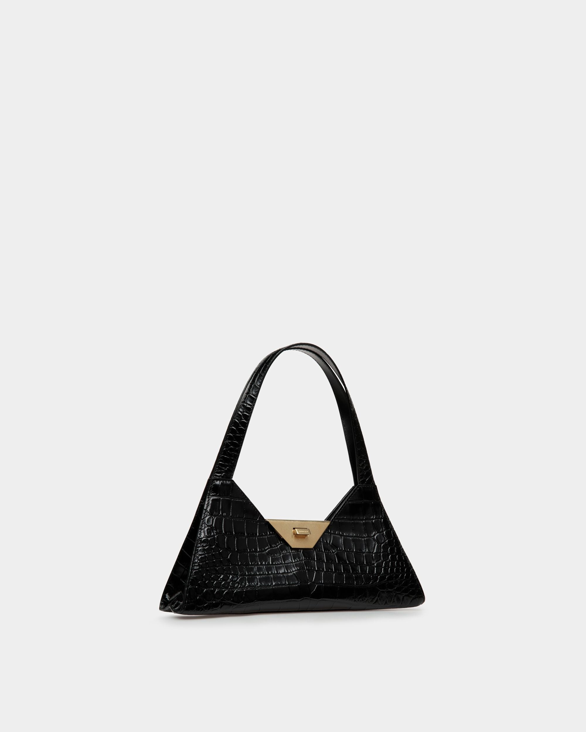 Trilliant Small Shoulder Bag | Women's Shoulder Bag | Black Leather | Bally | Still Life 3/4 Front