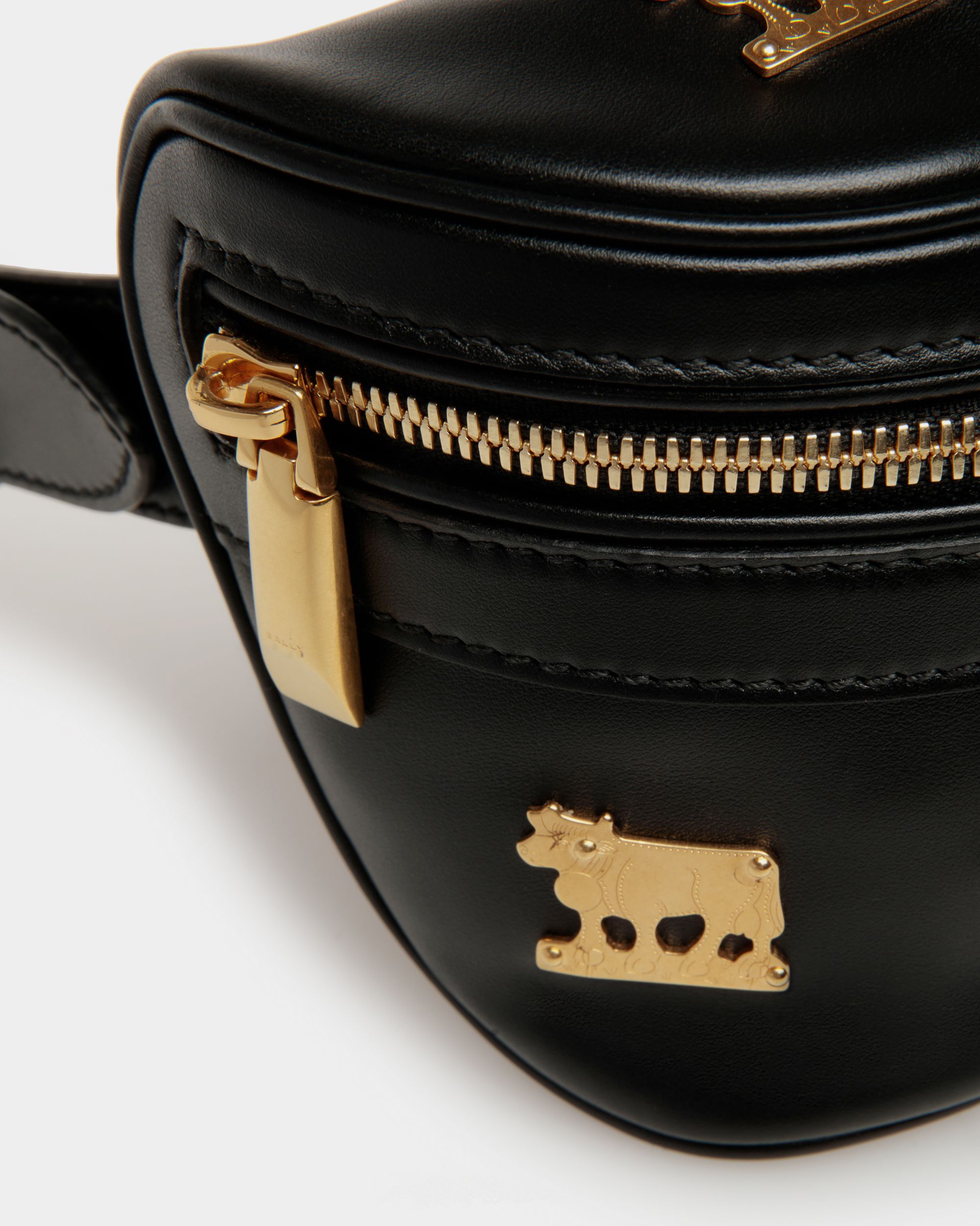 Moutain | Women's Belt Bag  in Black Leather | Bally | Still Life Detail