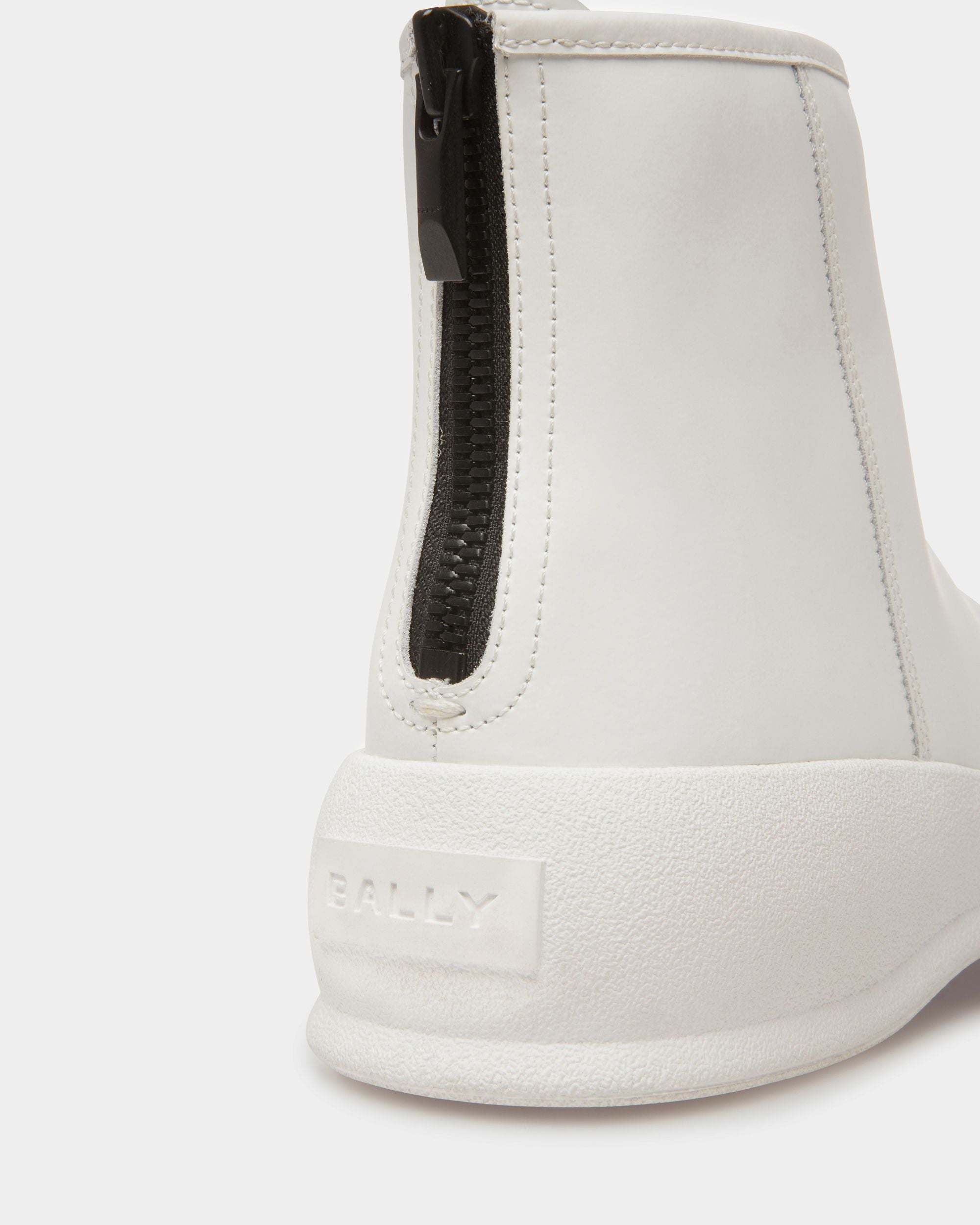 Carsey | Women's Booties | White Rubber-coated Leather | Bally | Still Life Detail