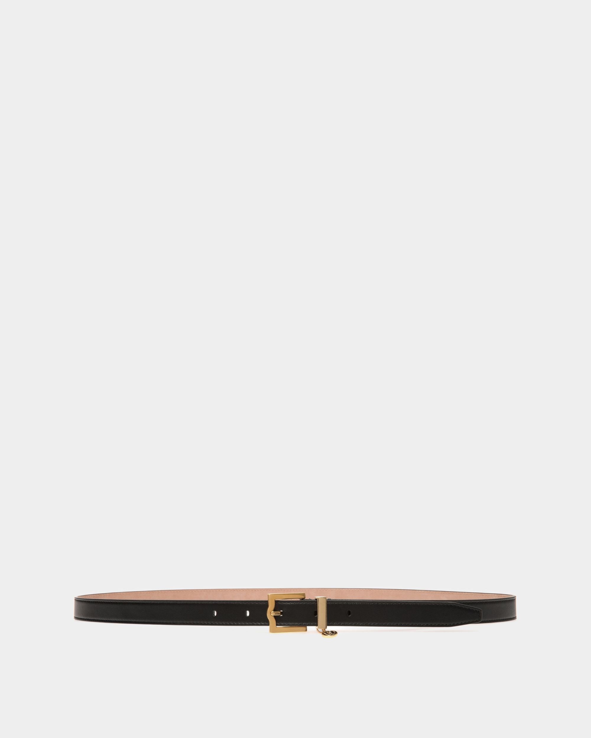 Emblem 20 mm | Women's Belt in Black Leather | Bally | Still Life Front