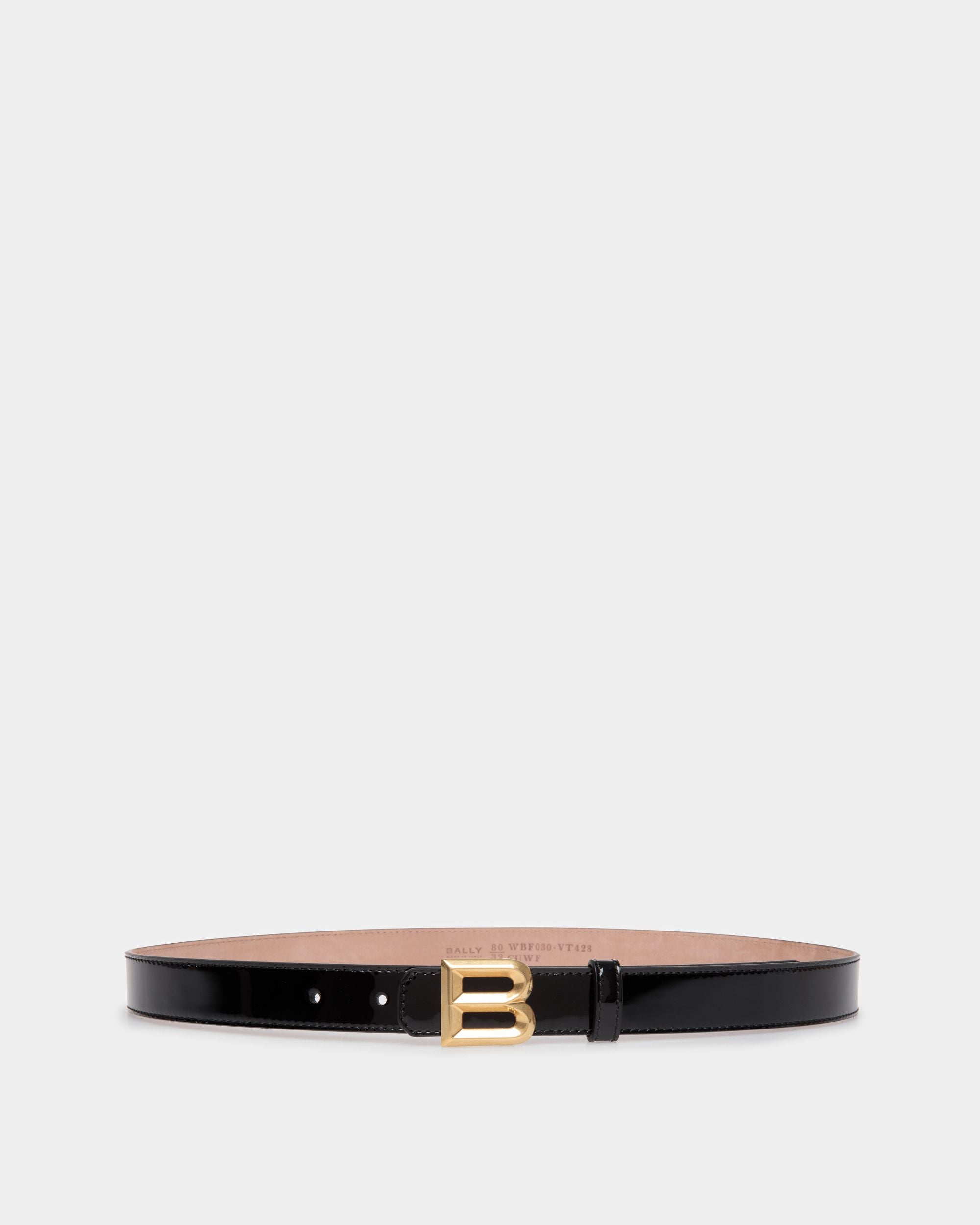 Women's B Bold 25mm Belt In Black Leather | Bally | Still Life Front