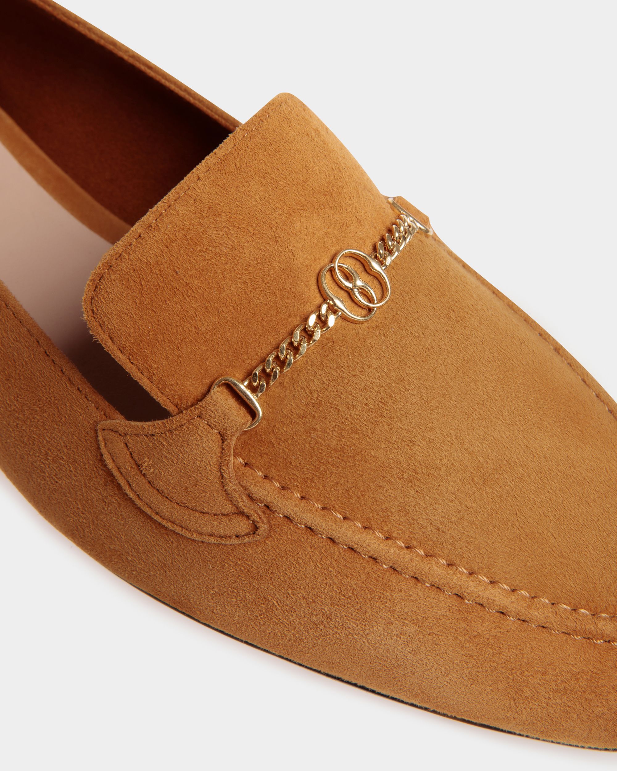 Daily Emblem | Women's Loafer in Brown Suede | Bally | Still Life Detail