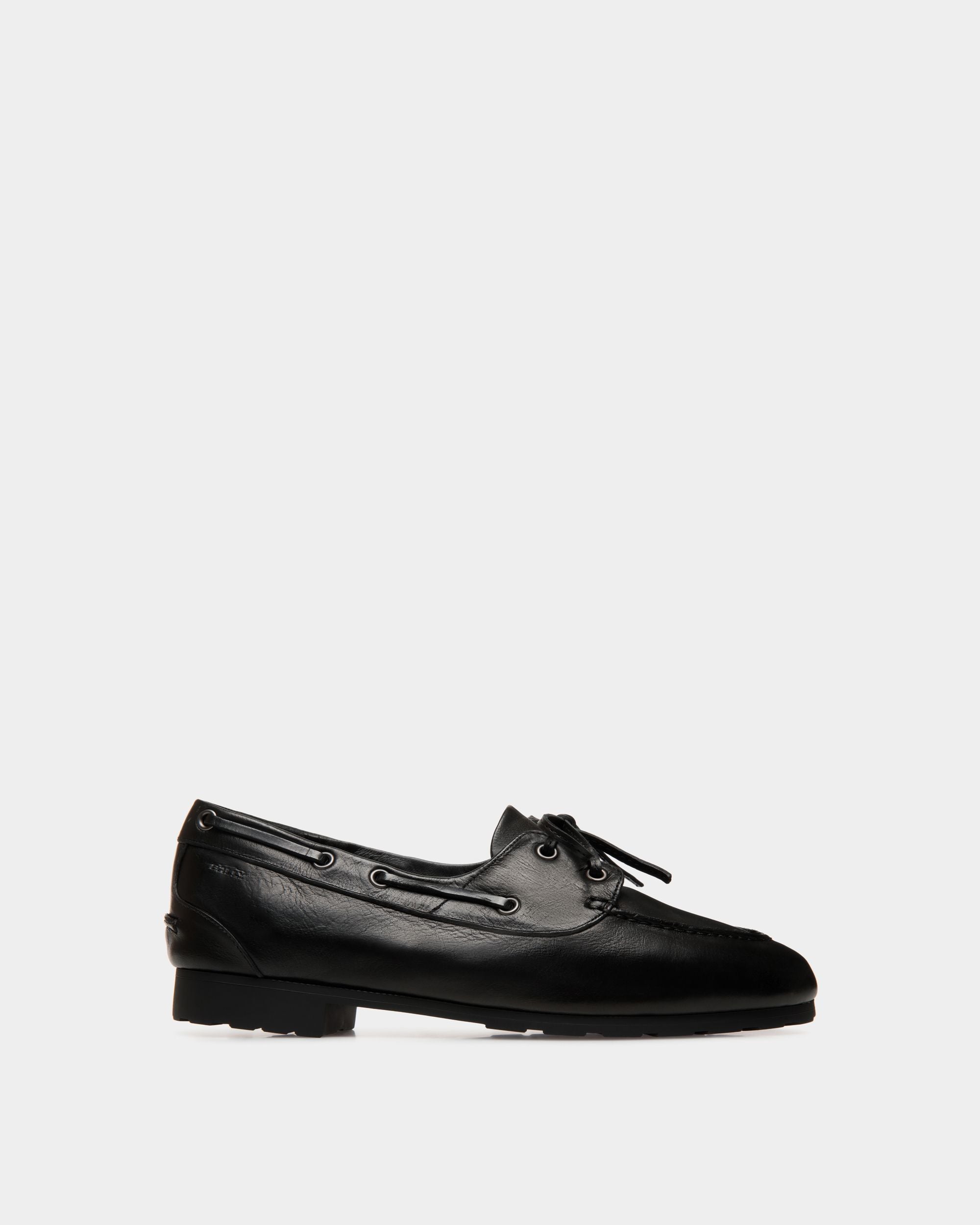 Plume Mocassin In Black Leather - Bally UK Sales product image