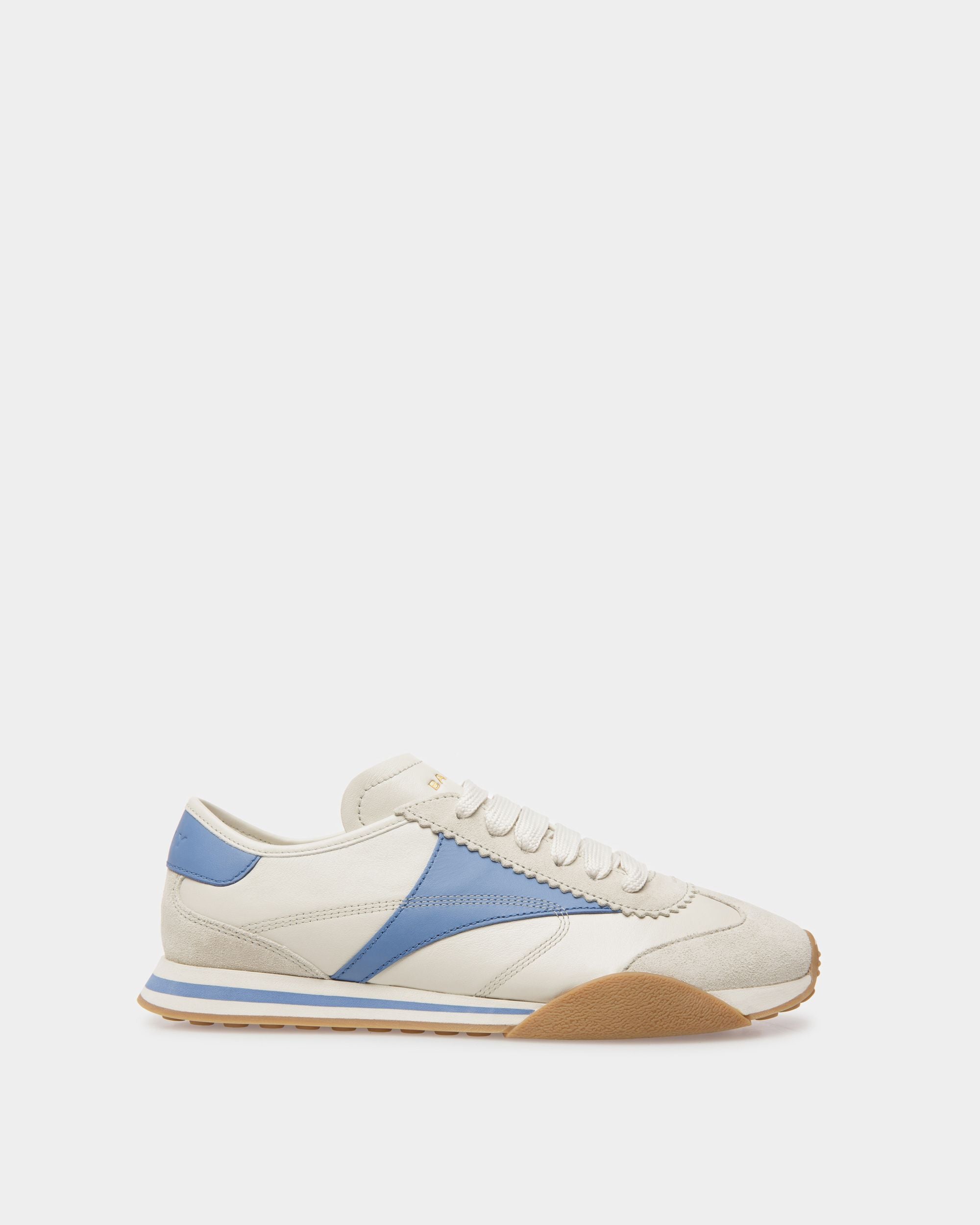 Sonney | Women's Sneakers | Dusty White And Black Leather | Bally | Still Life Side