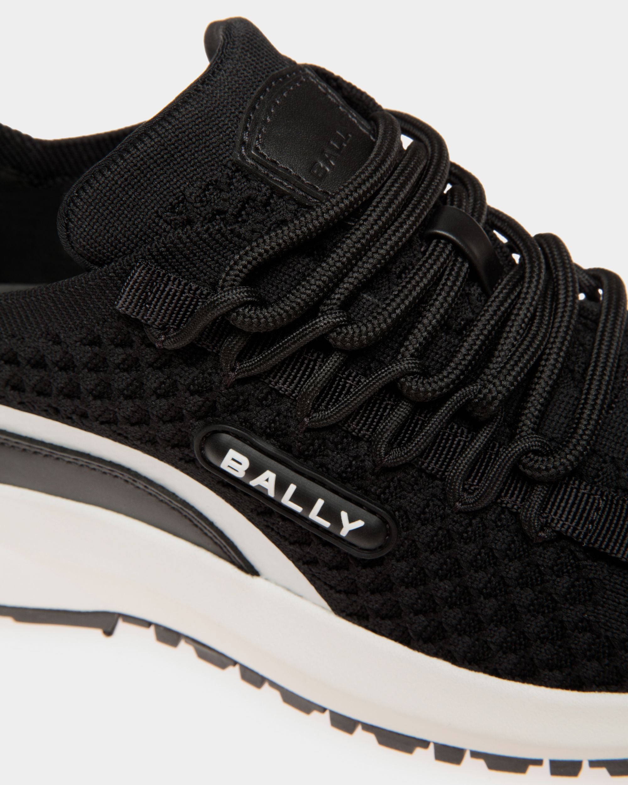 Outline | Women's Sneaker in Black Knit | Bally | Still Life Detail