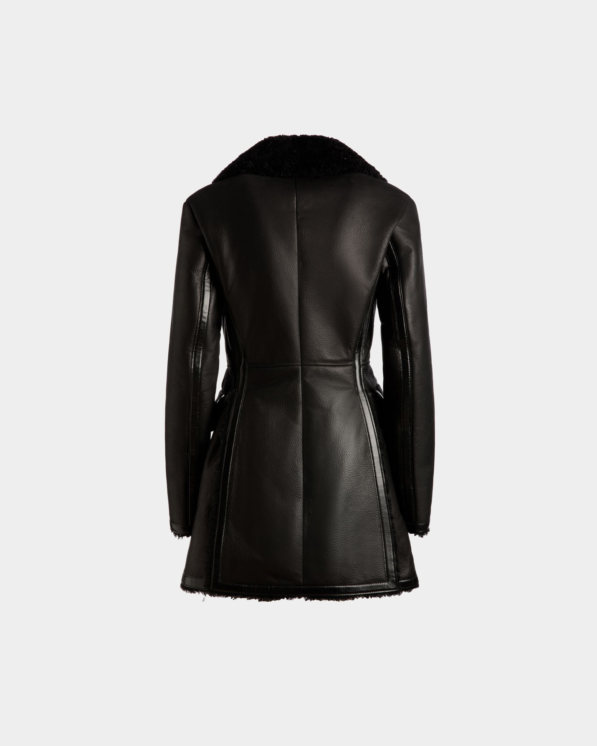 Wool-lined Coat | Women's Coat | Black Leather | Bally | Still Life Back