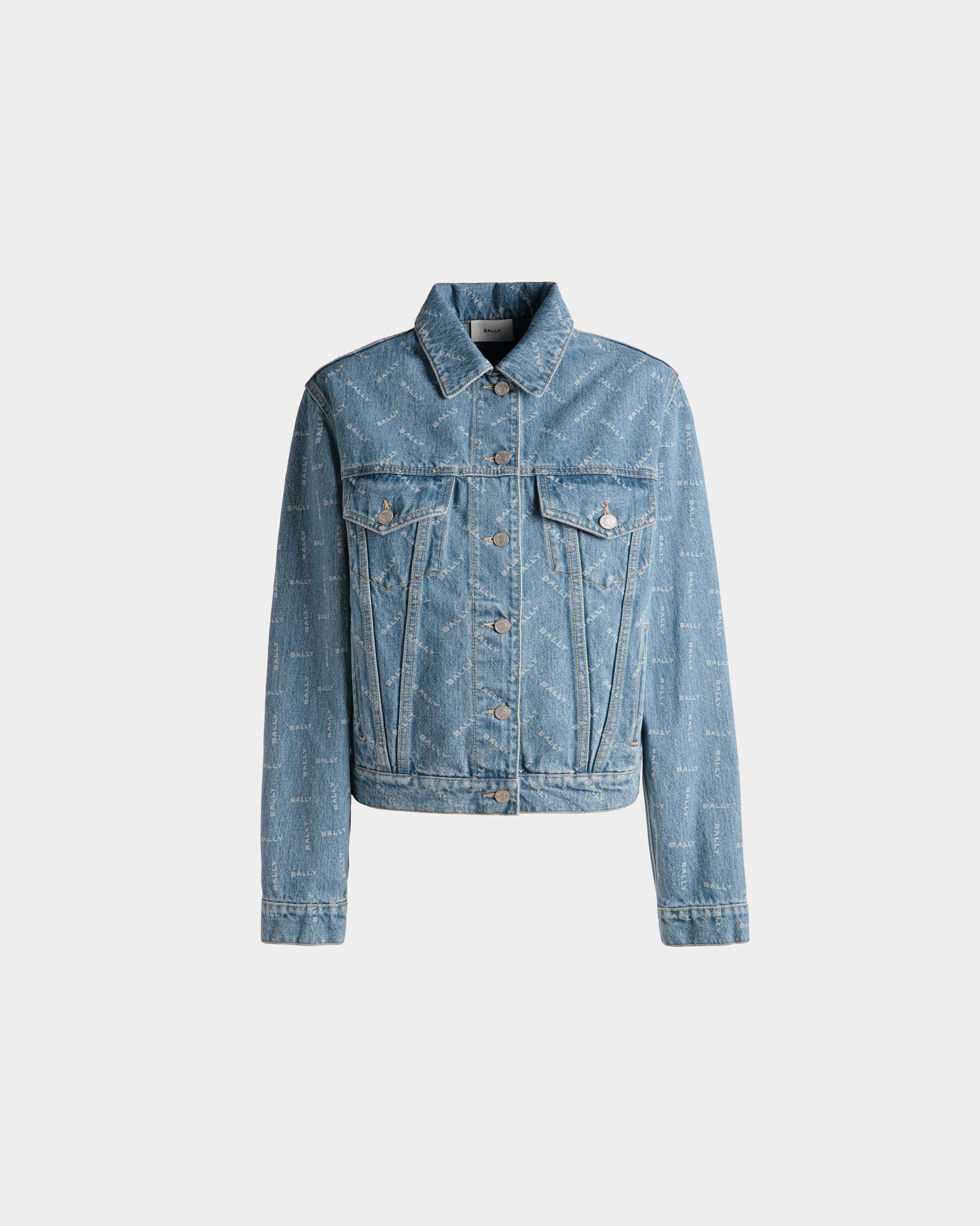 Women's Denim Jacket in Light Blue Cotton | Bally | Still Life Front