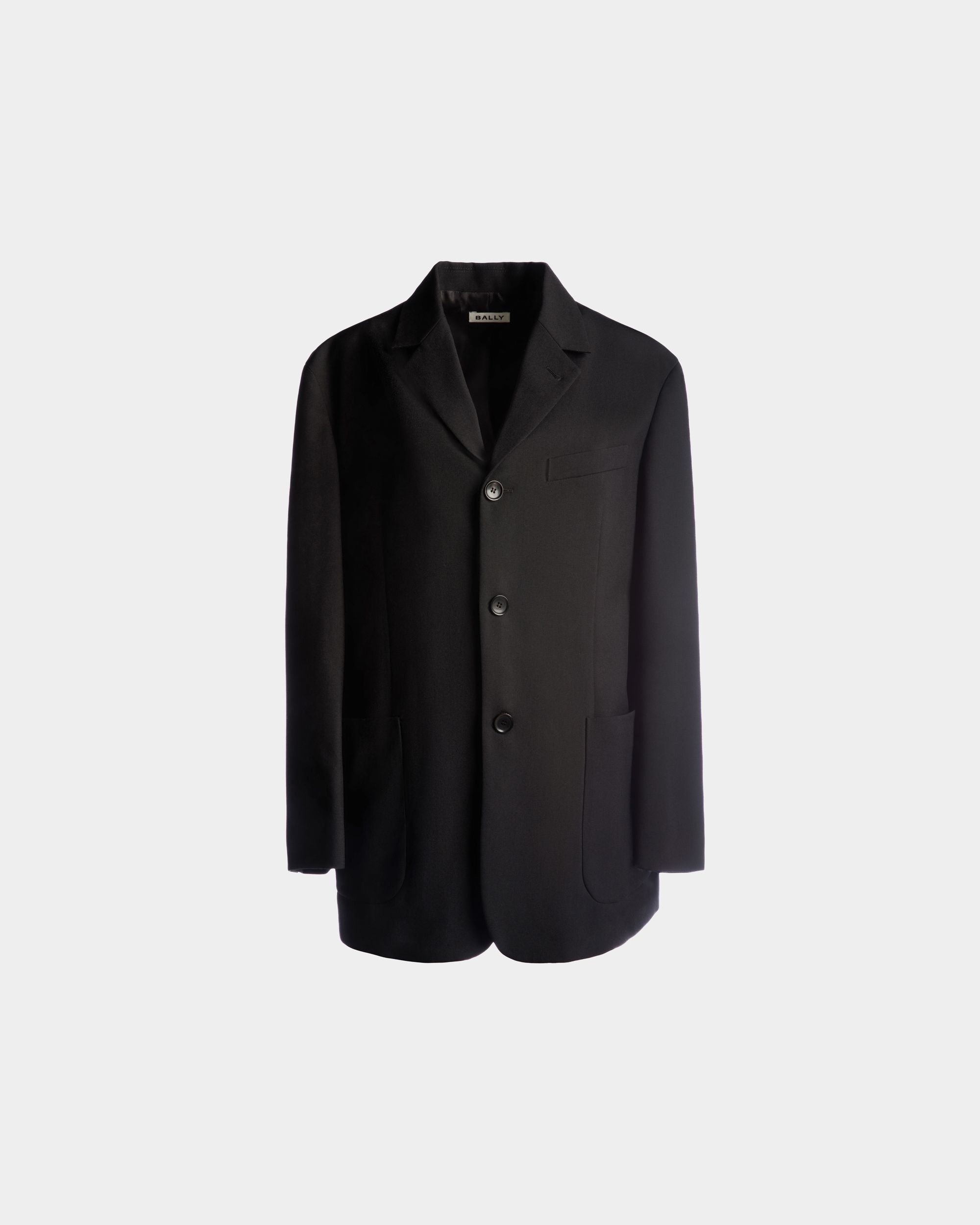 Women's Single-breasted Jacket in Black Wool | Bally | Still Life Front