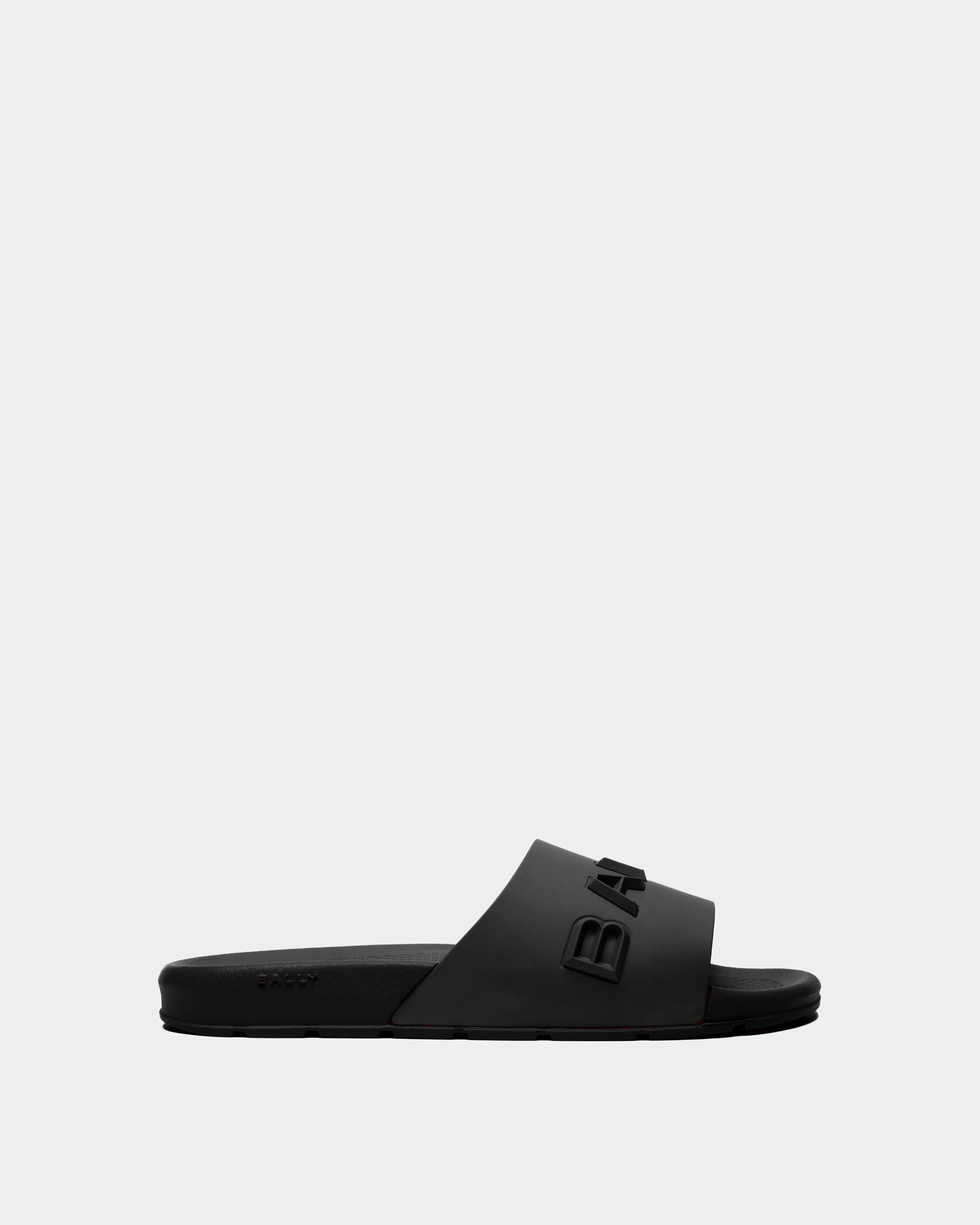 Seaside | Women's Slide in Black Rubber | Bally | Still Life Side