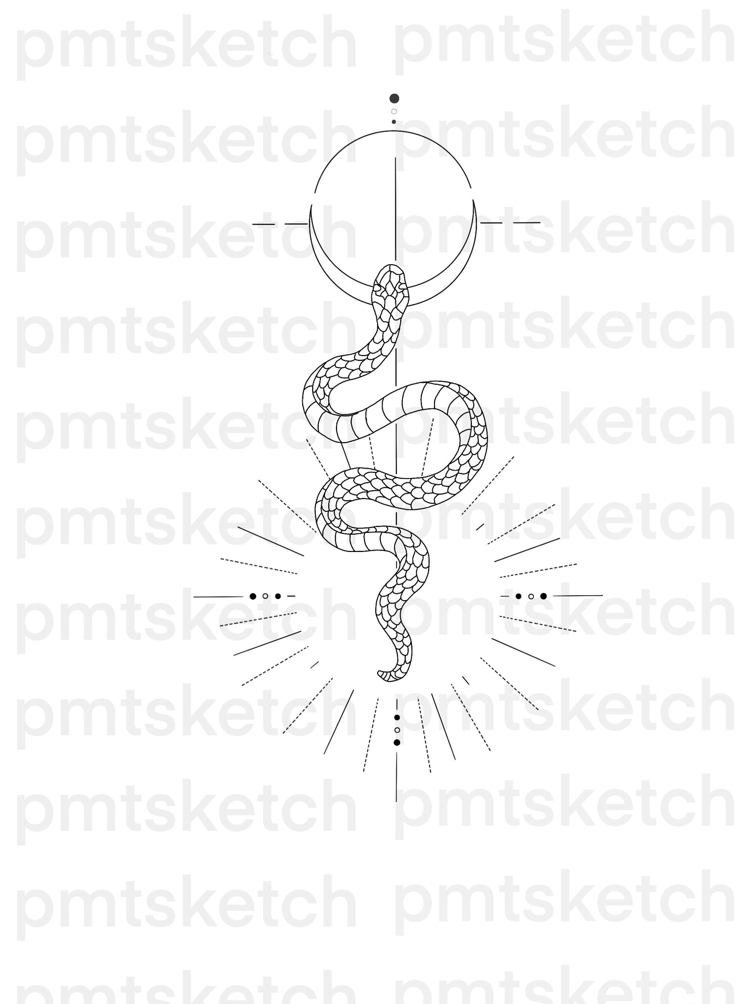 Esoteric Snake Moon Print Mystic Tattoo Stock Vector Royalty Free  1967072593  Shutterstock