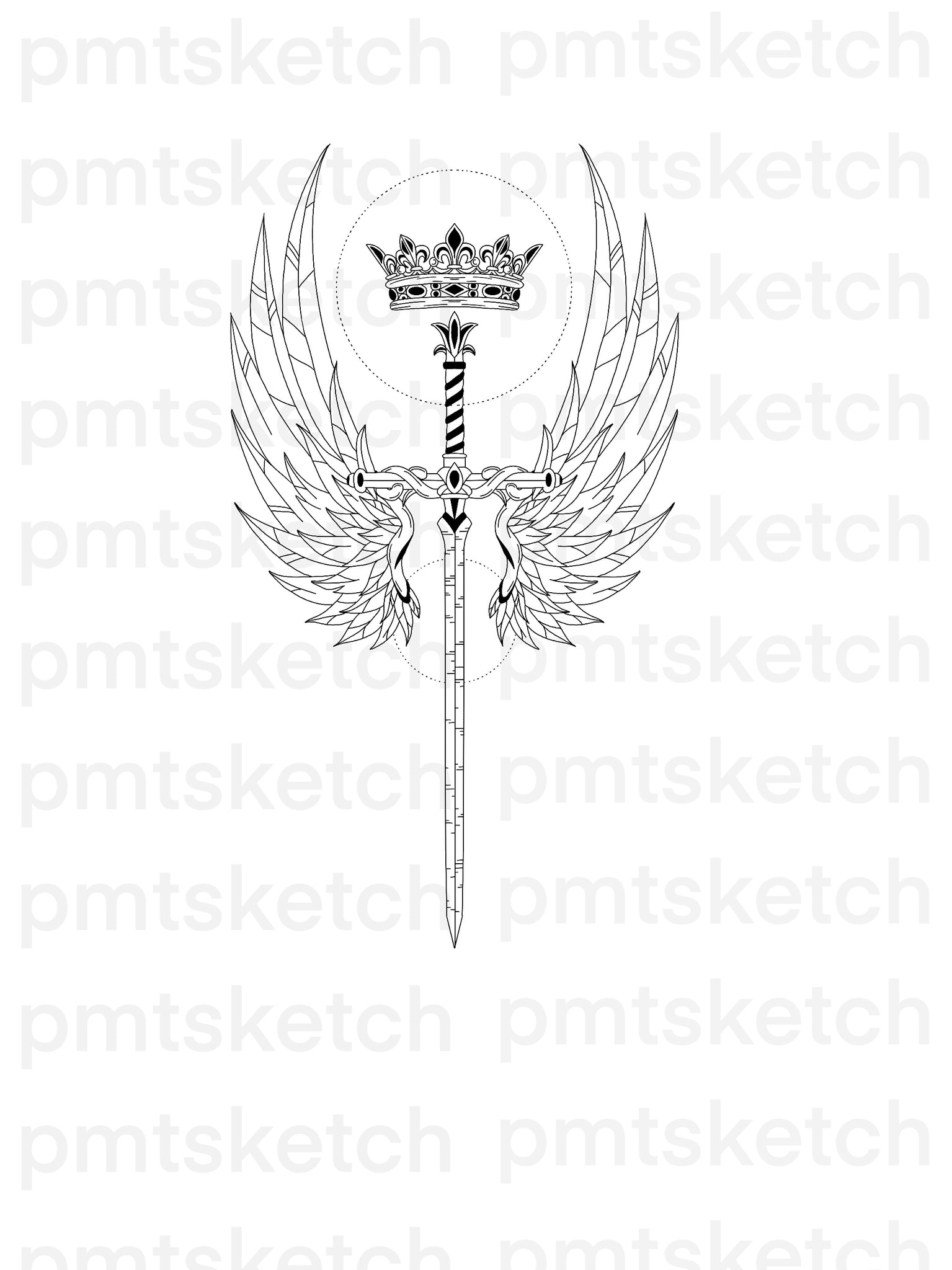 Sword Crown Tattoo Vintage Gothic Style Stock Vector Royalty Free  1710385501  Shutterstock