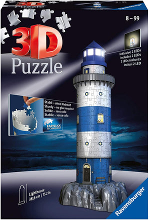 helder Herhaal leren Ravensburger: Lighthouse Night Edition: 216 Piece 3D Puzzle - Puzzled Gamer