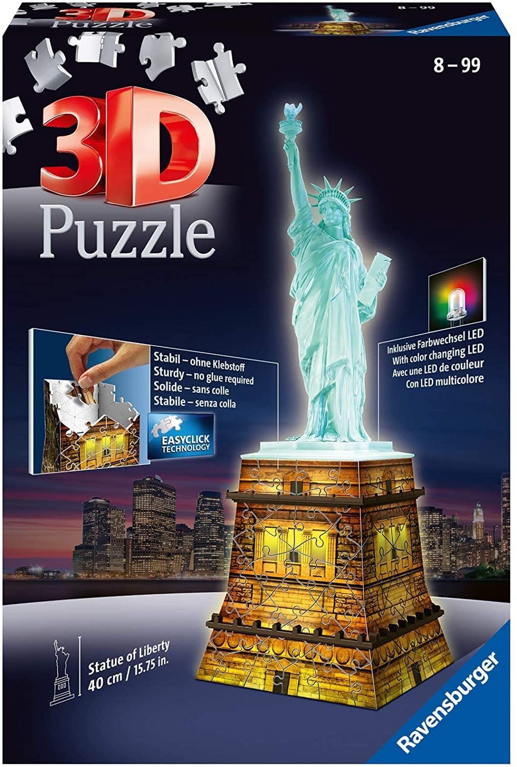 Statue Liberty Night 108 Piece 3D Puzzle - Puzzled Gamer