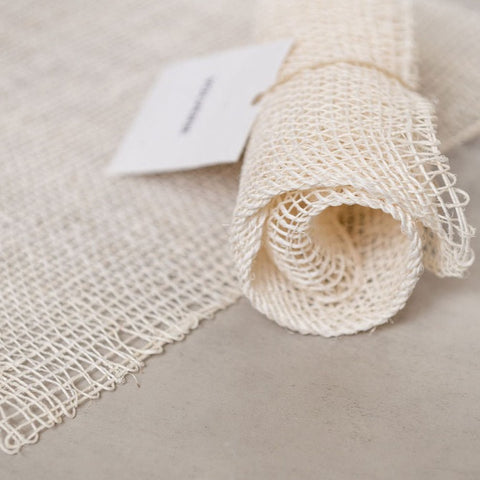 Close up of an Agave Fiber Washcloth (Ayate Exfoliating Washcloth) with a view of agave weave.