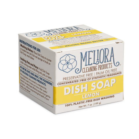 Zero waste dish soap in lemon scent by Meliora