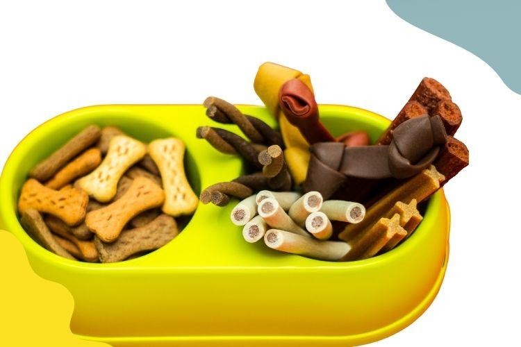 Dog treats in a dog bowl