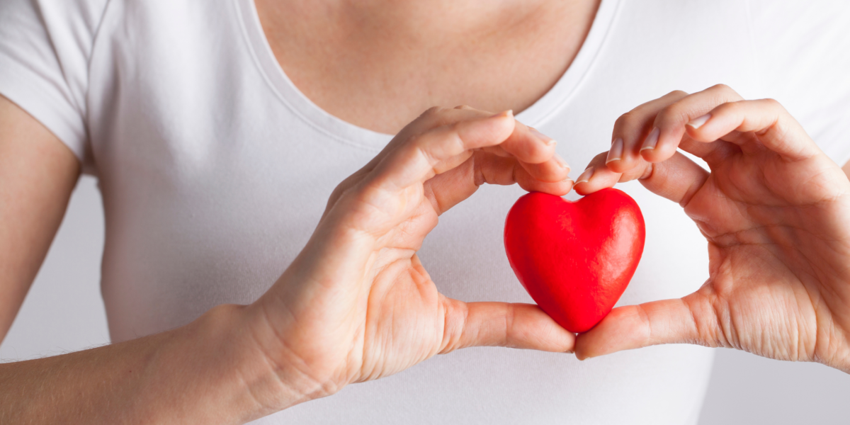 Women holding healthy heart