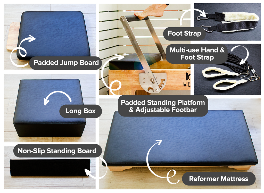 What comes with the Kiva Wellness Home Studio Pilates Reformer