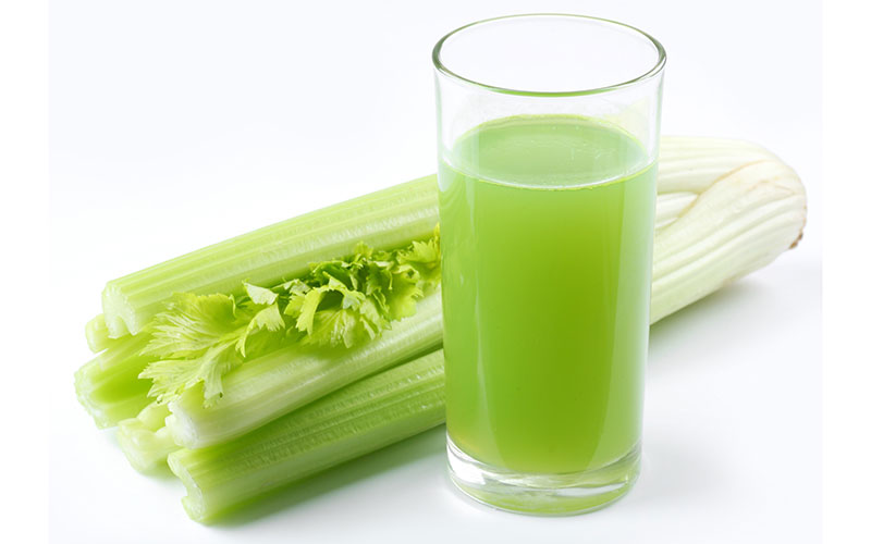 Celery juice in a glass