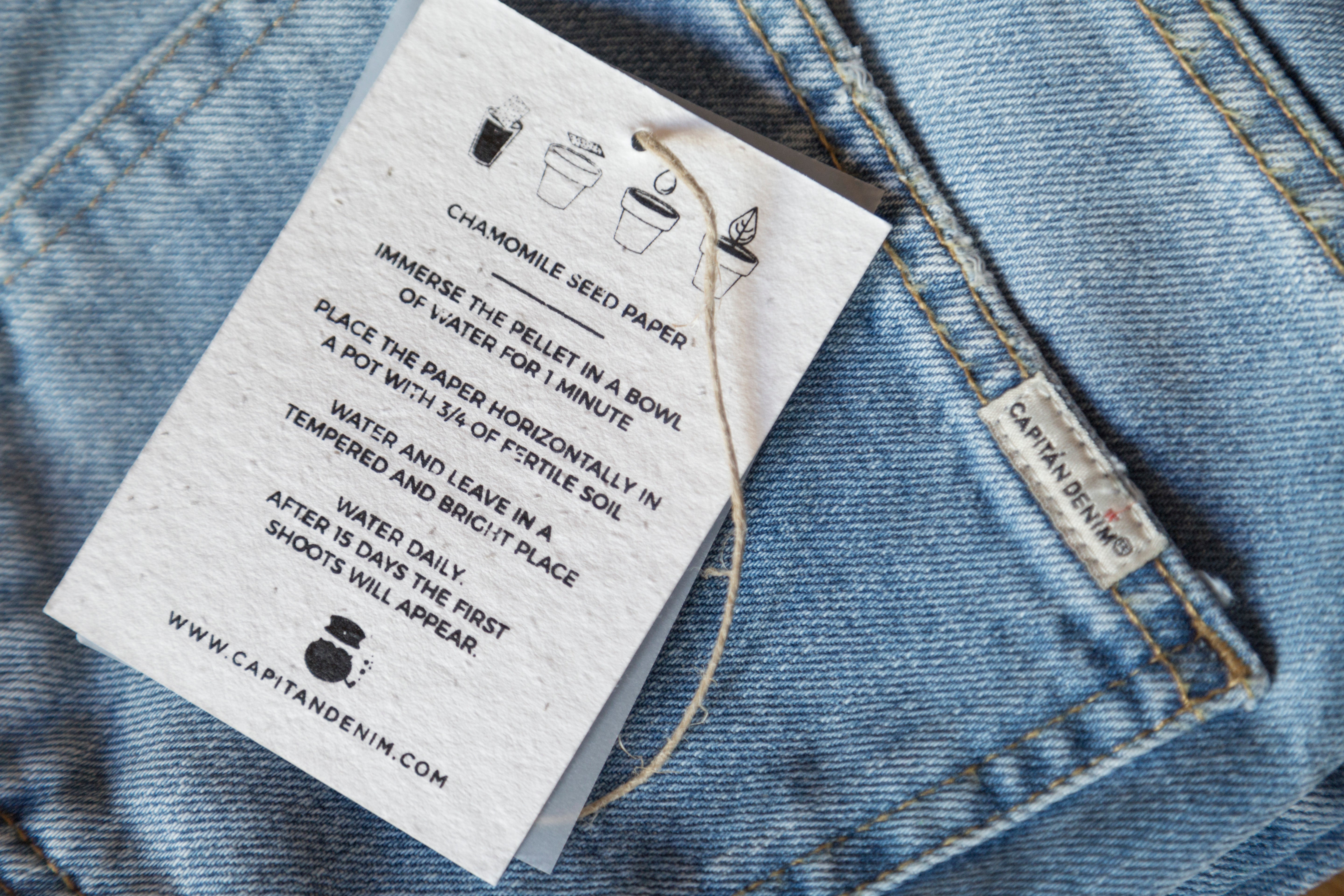 Captain Denim eco-labels.