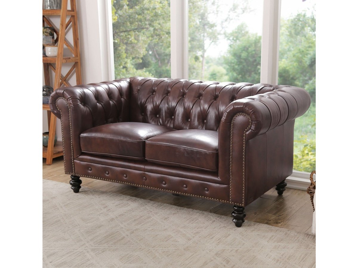 riley 86 leather chesterfield sofa