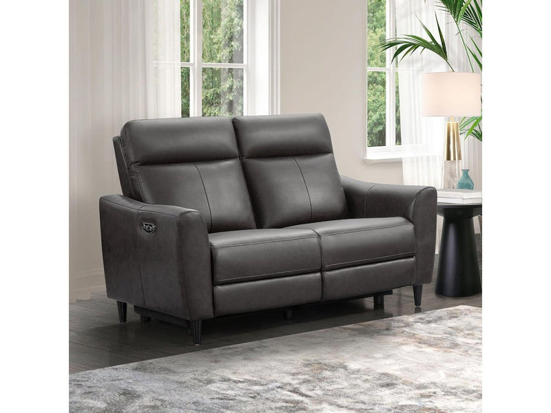 tomasino leather power reclining sofa with power headrests