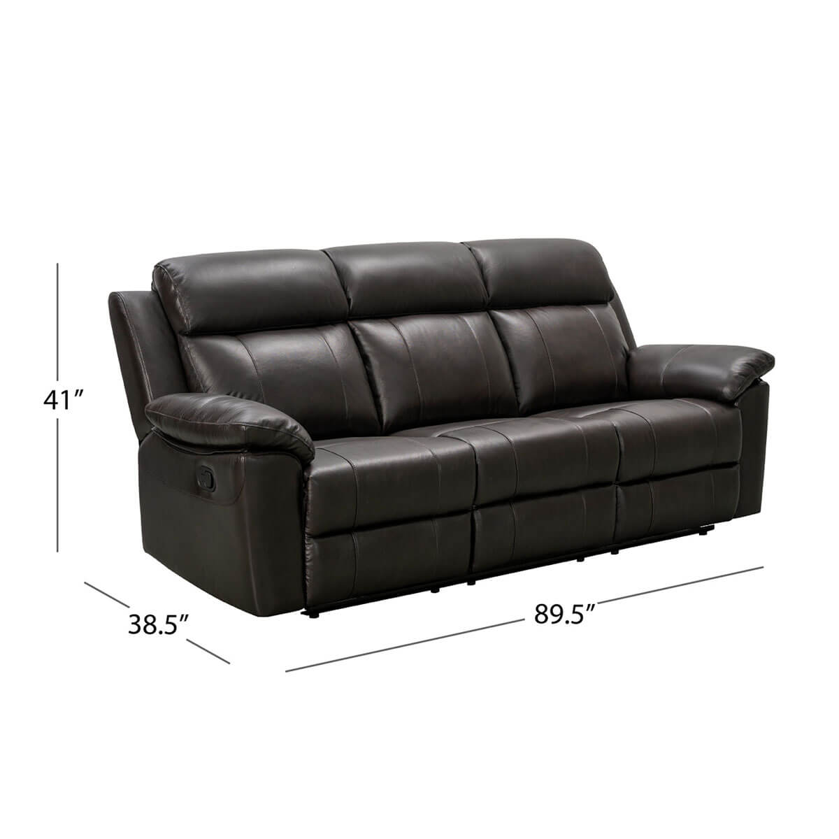 4 seater black leather recliner sofa