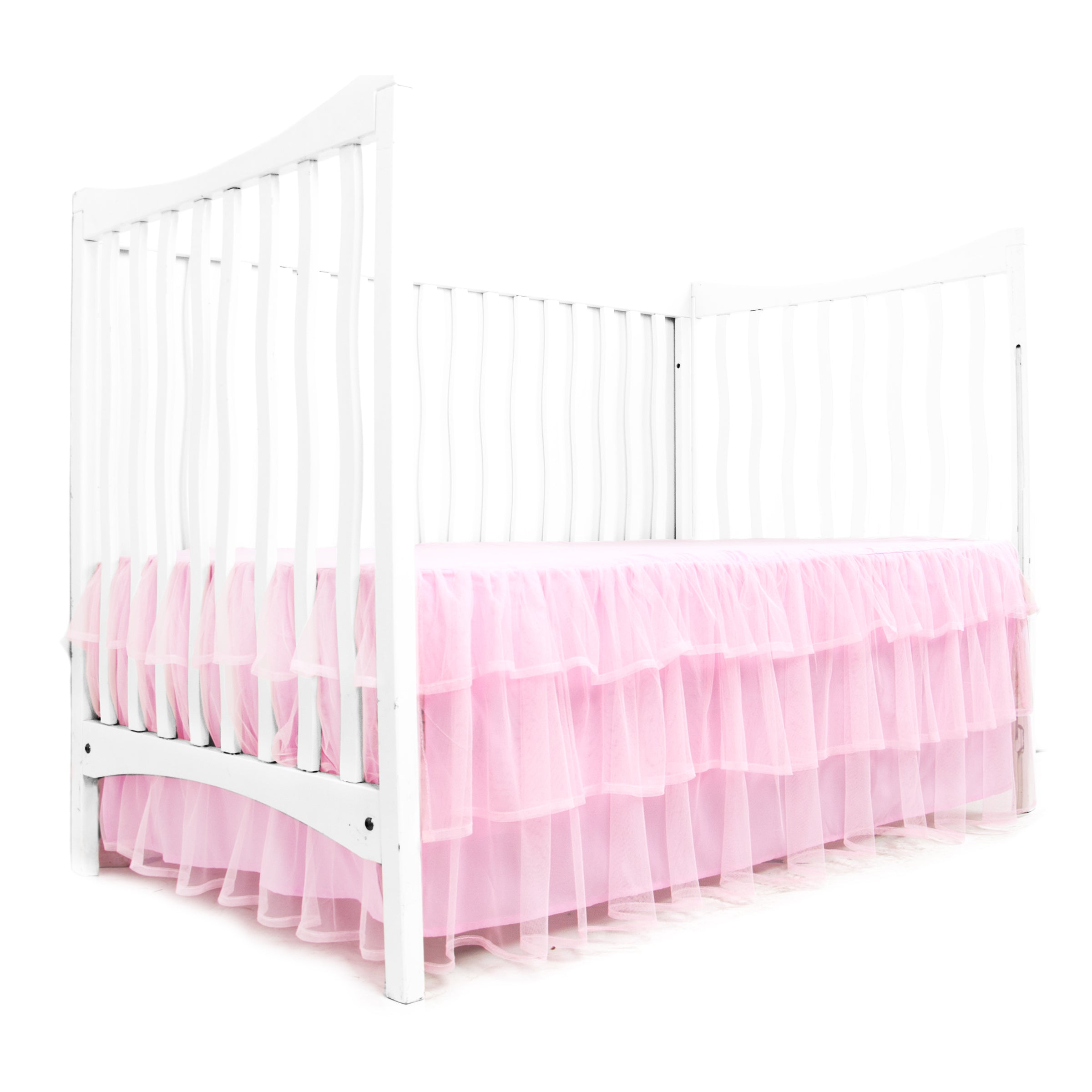 pink tulle crib skirt