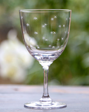 Star Wine Glass, Etched Crystal